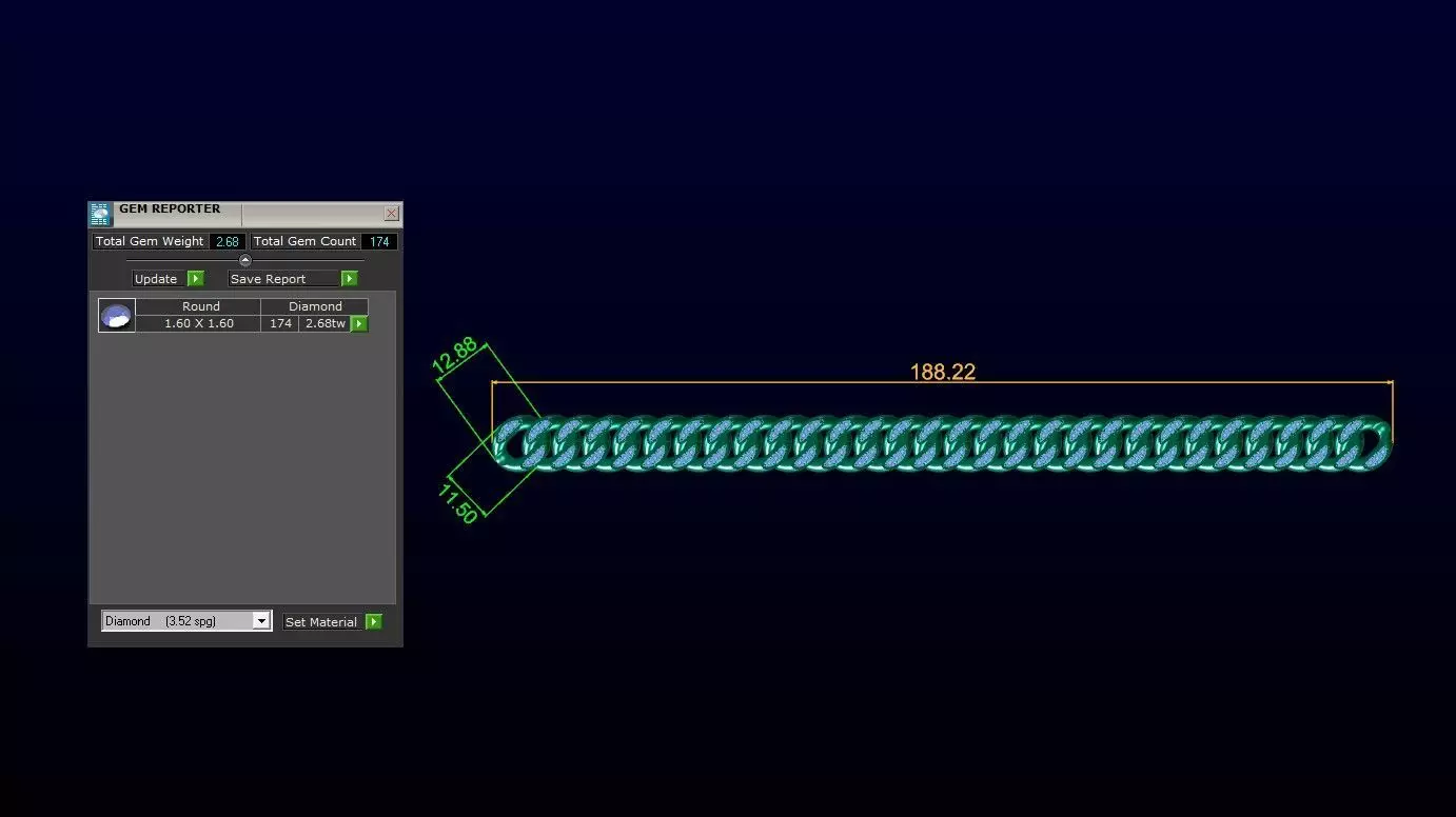 Bracelet Diamond 3D print model_4