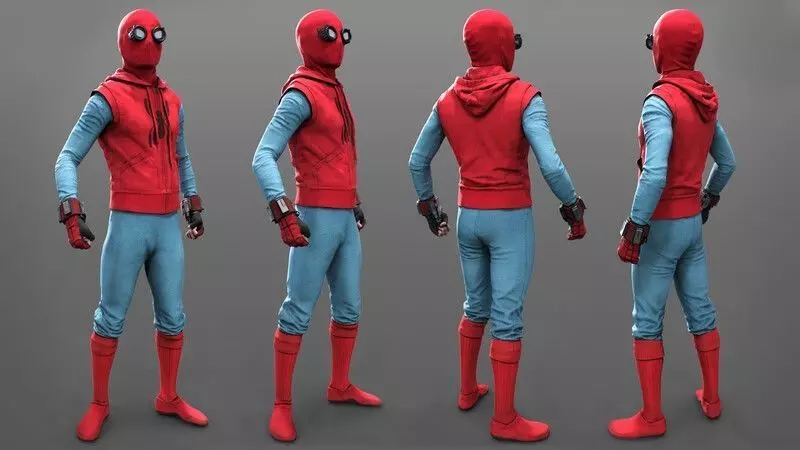 Spider-Man HOMEMADE Suit RIGGED 3d Model Low-poly 3D model_1