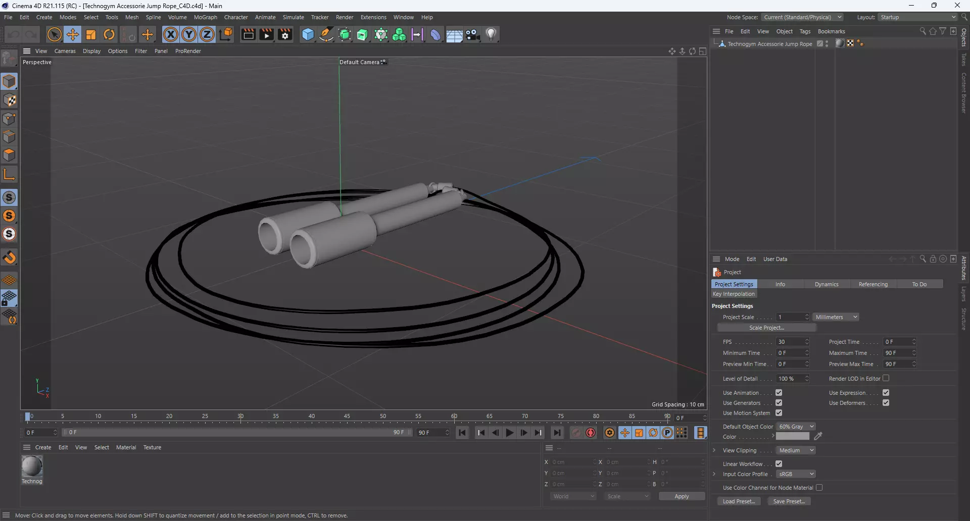 Technogym Accessorie Jump Rope 3D model_11