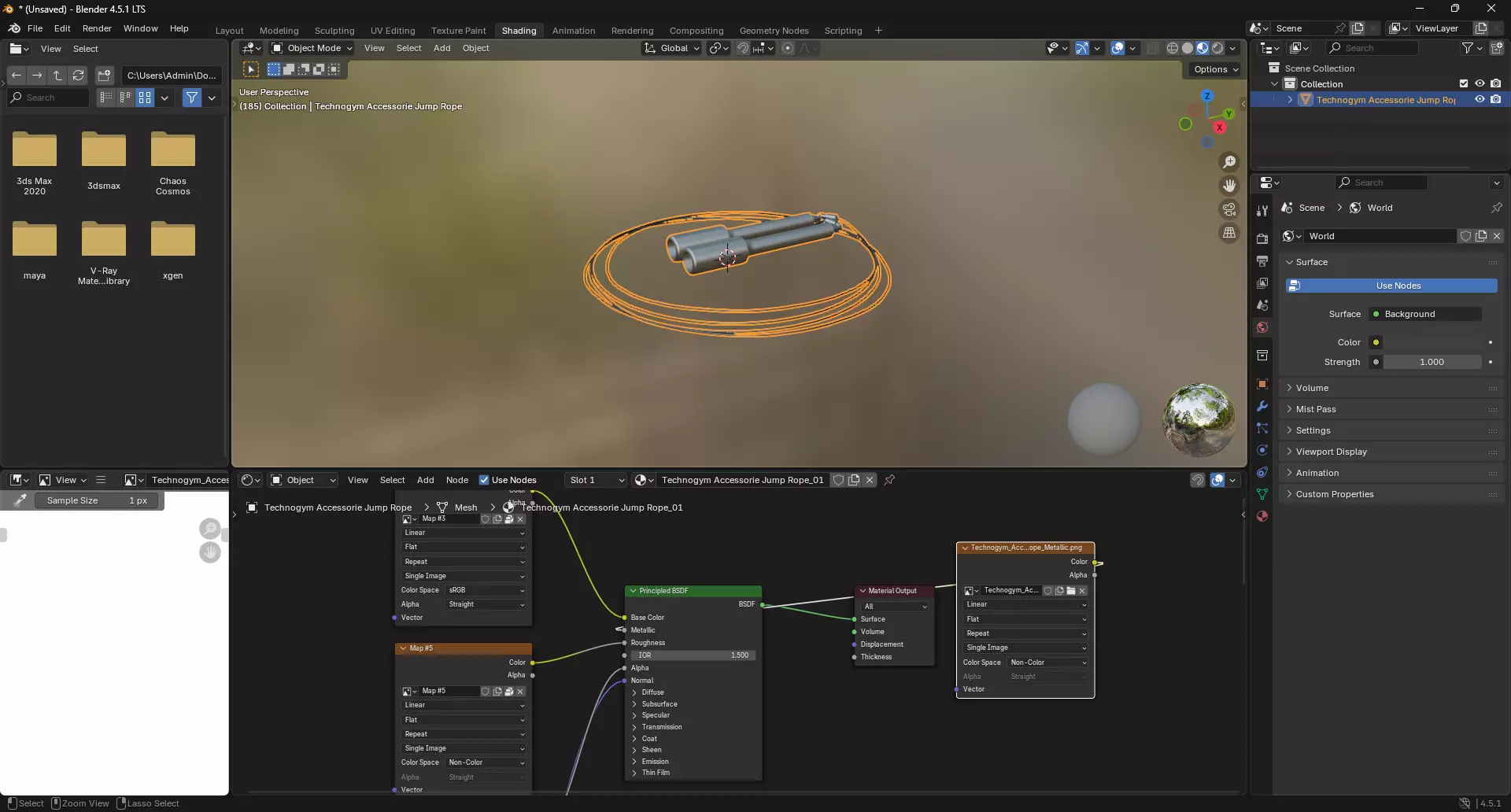 Technogym Accessorie Jump Rope 3D model_10