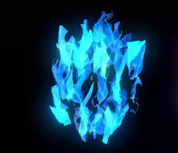 Fiery Blue Flames Shapekeys FBX