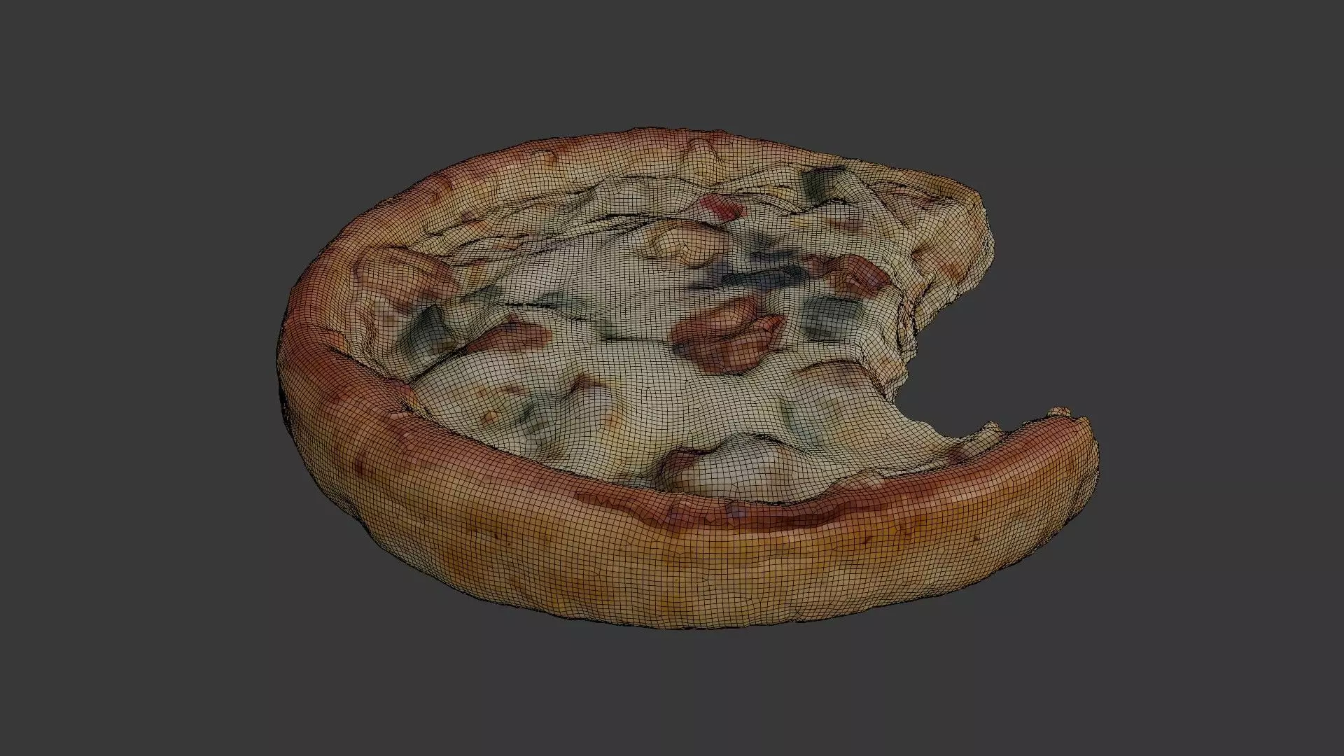 Bitten Savory Pie Scan Low-poly 3D model_2