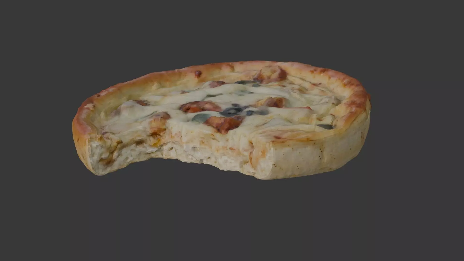 Bitten Savory Pie Scan Low-poly 3D model_5