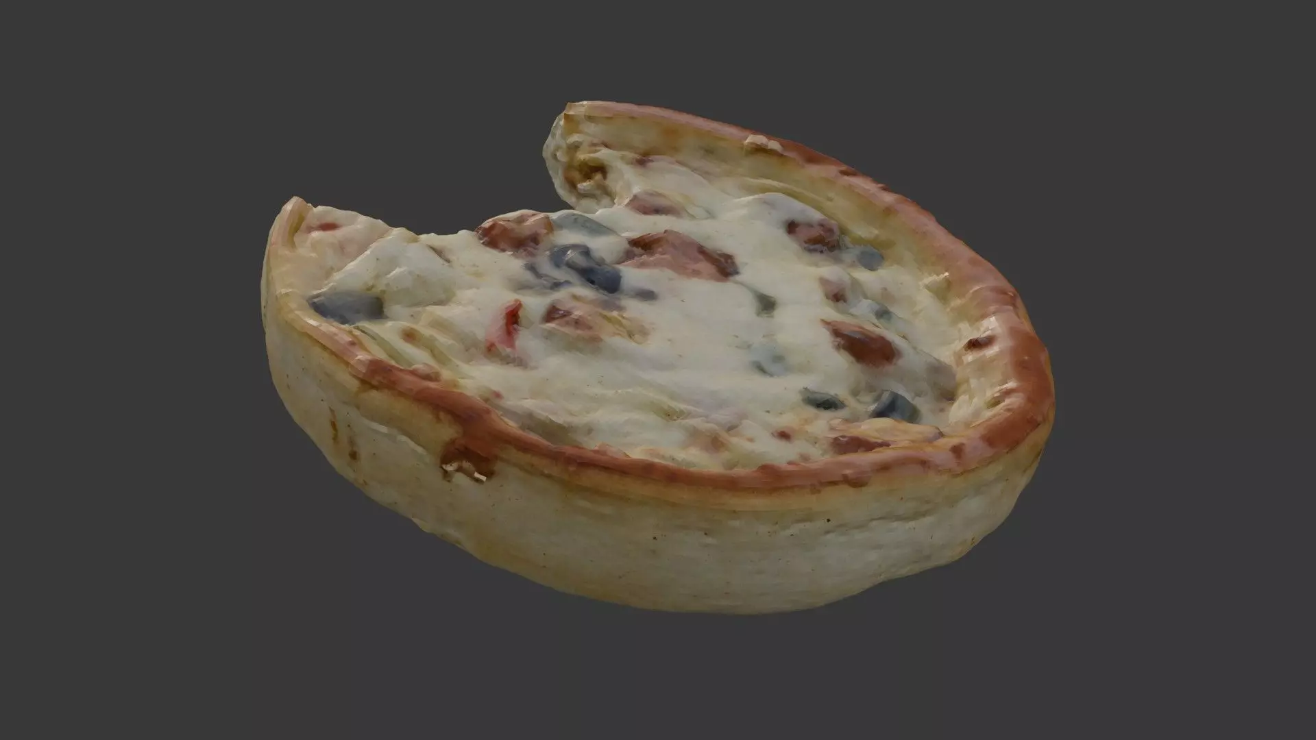 Bitten Savory Pie Scan Low-poly 3D model_4