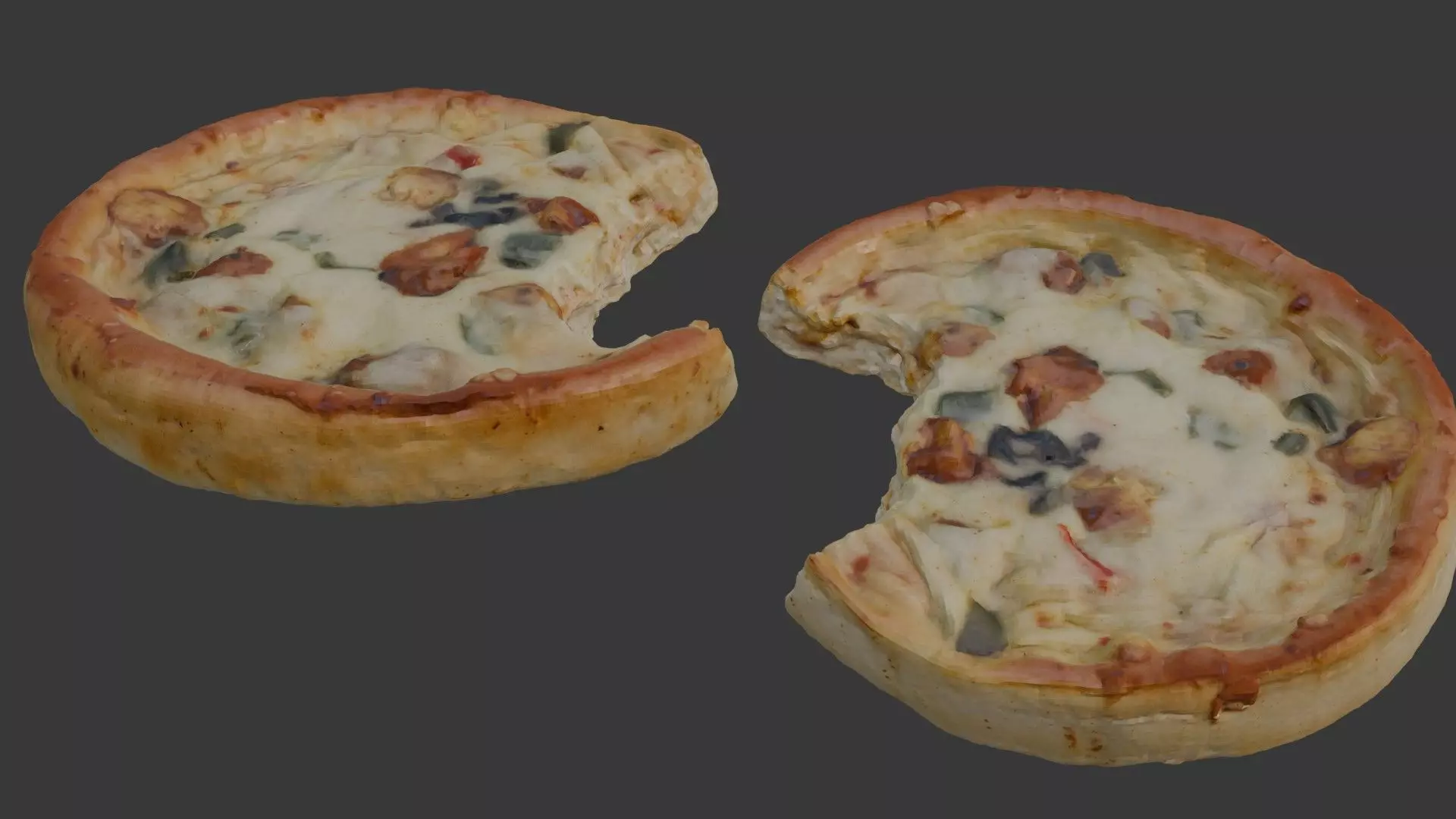 Bitten Savory Pie Scan Low-poly 3D model_0