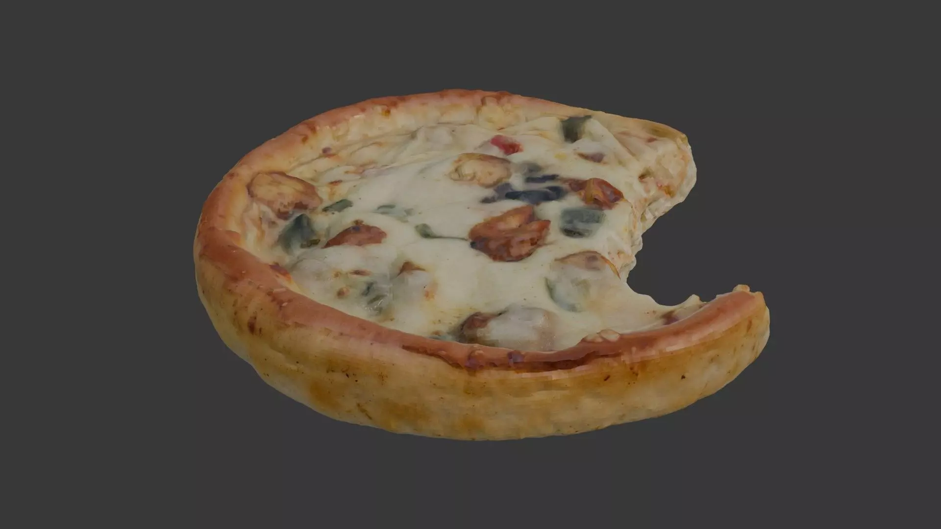 Bitten Savory Pie Scan Low-poly 3D model_1