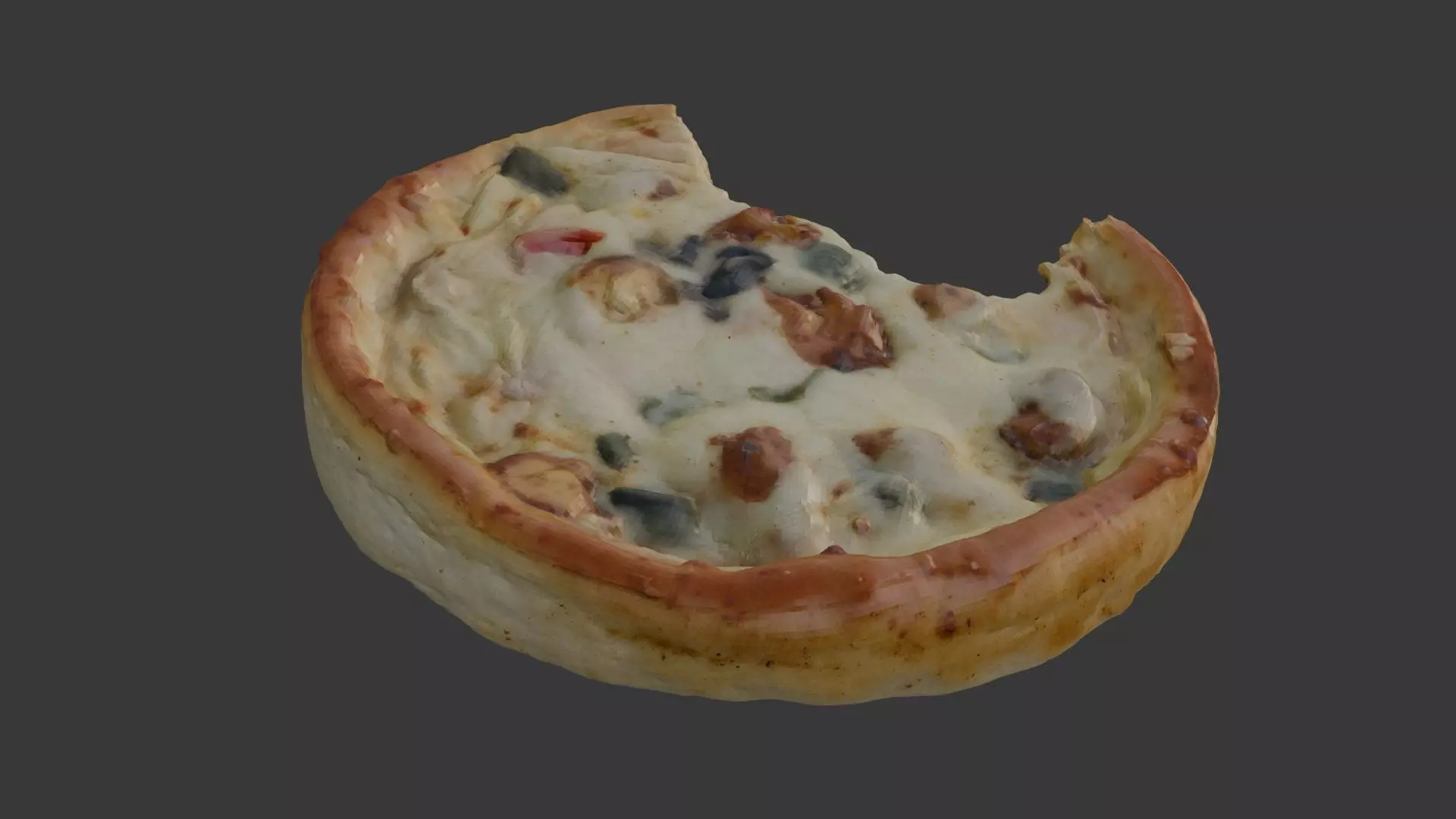 Bitten Savory Pie Scan Low-poly 3D model_3