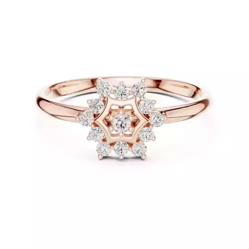 Round Cut Diamond Hexagon Engagement Wedding Ring 3DM STL Video