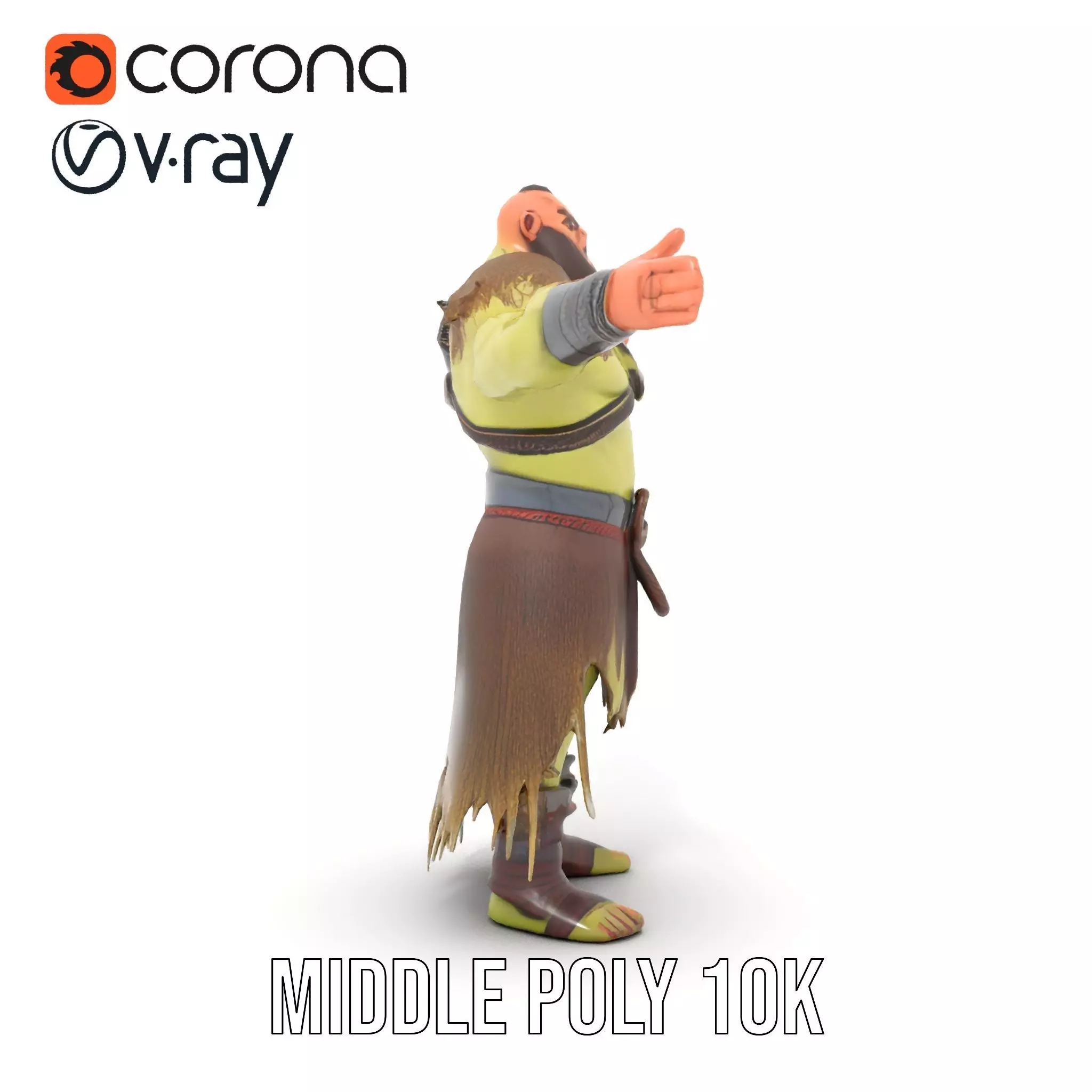 Orc Warrior Fantasy model pack Low-poly 3D model_16