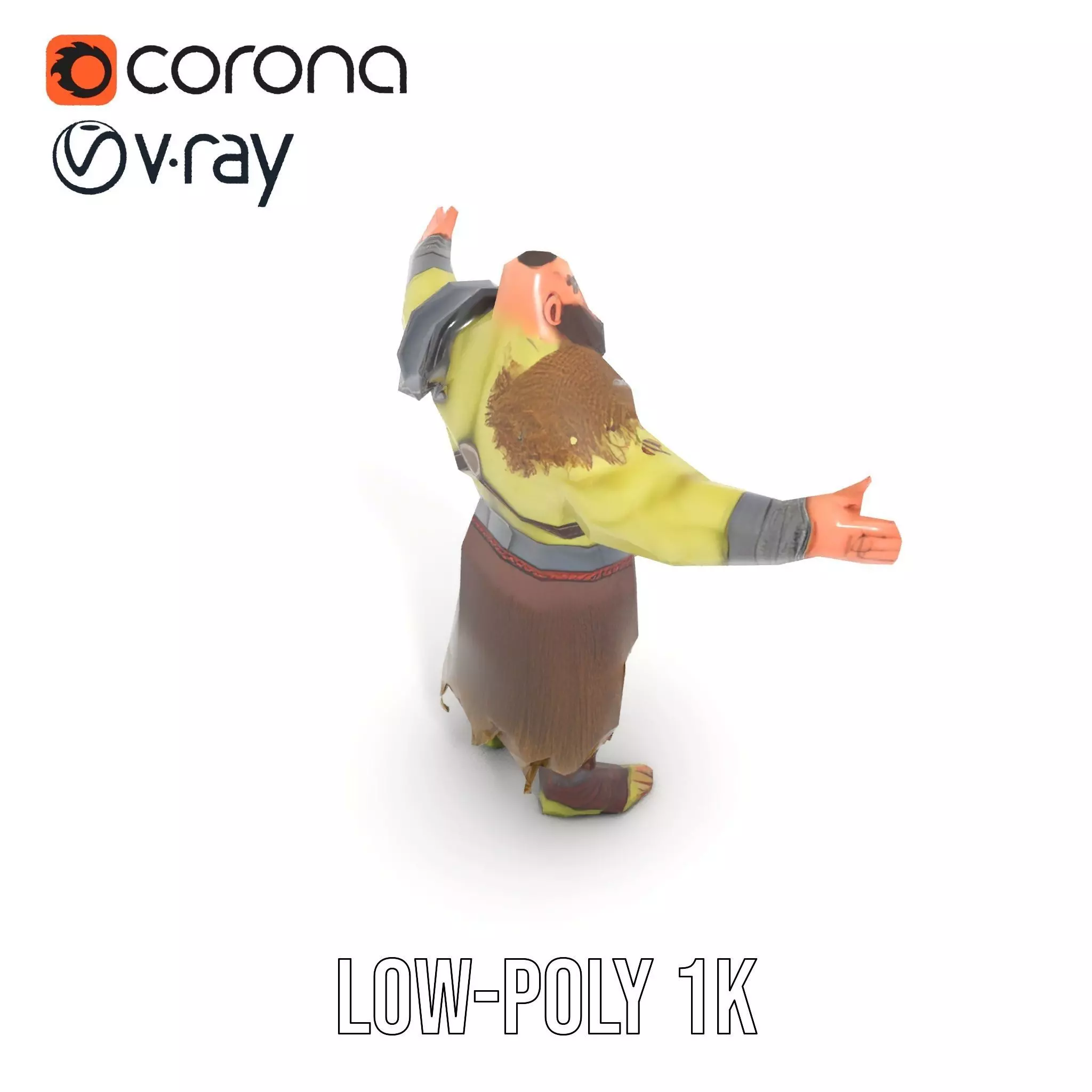 Orc Warrior Fantasy model pack Low-poly 3D model_8