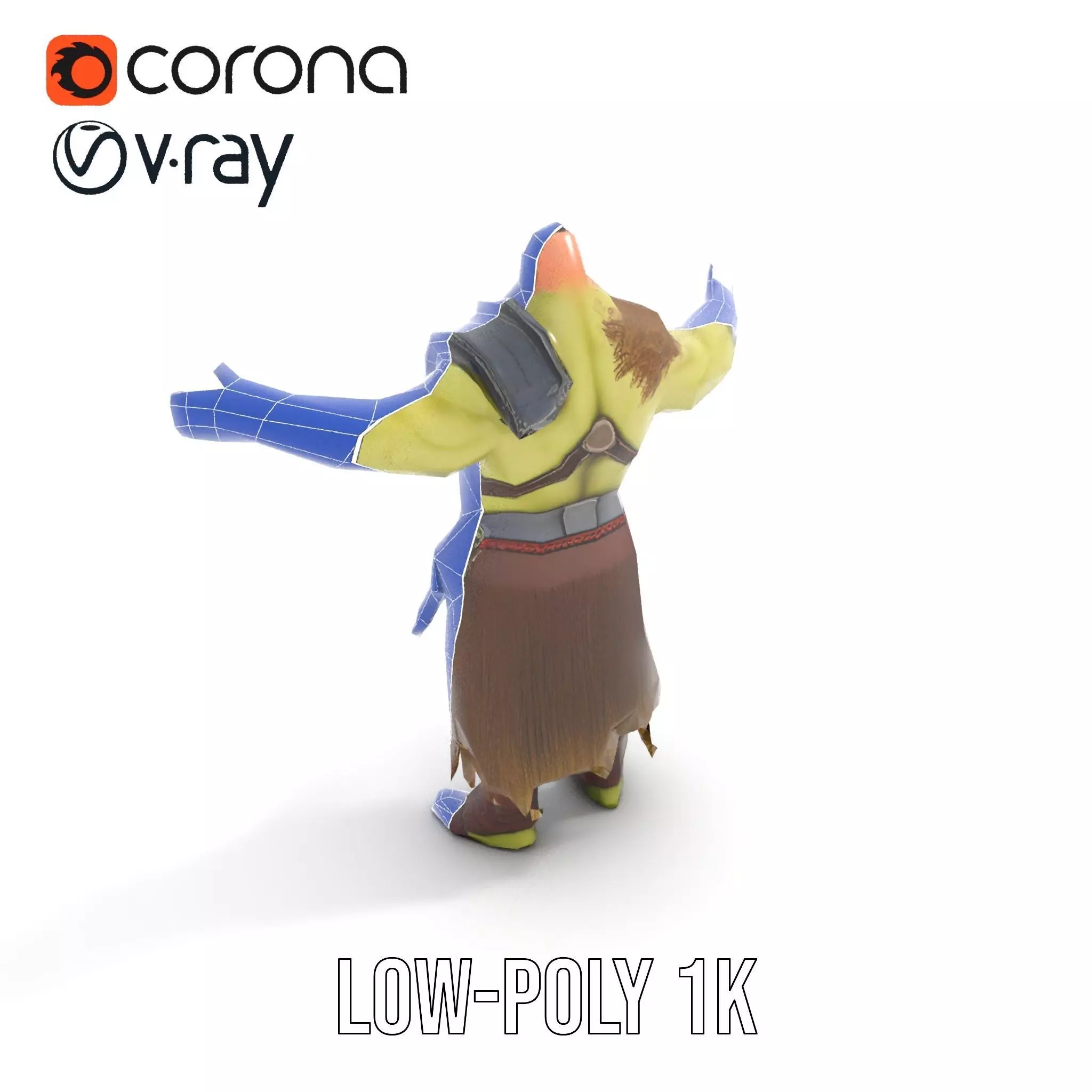 Orc Warrior Fantasy model pack Low-poly 3D model_11