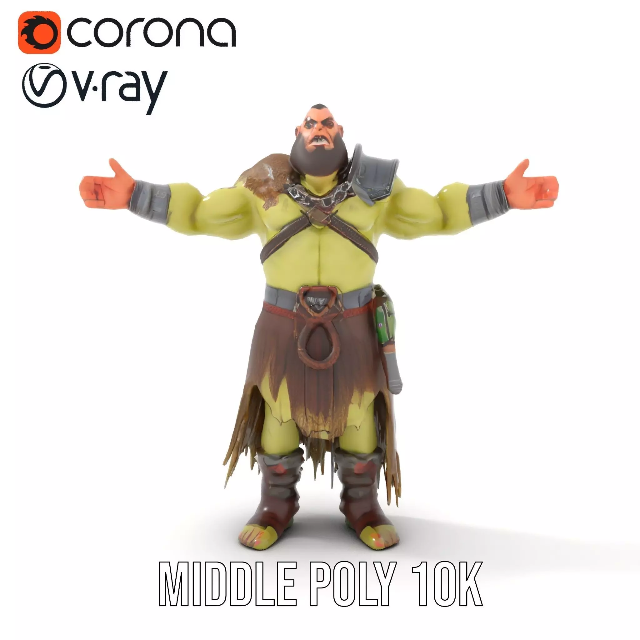 Orc Warrior Fantasy model pack Low-poly 3D model_6