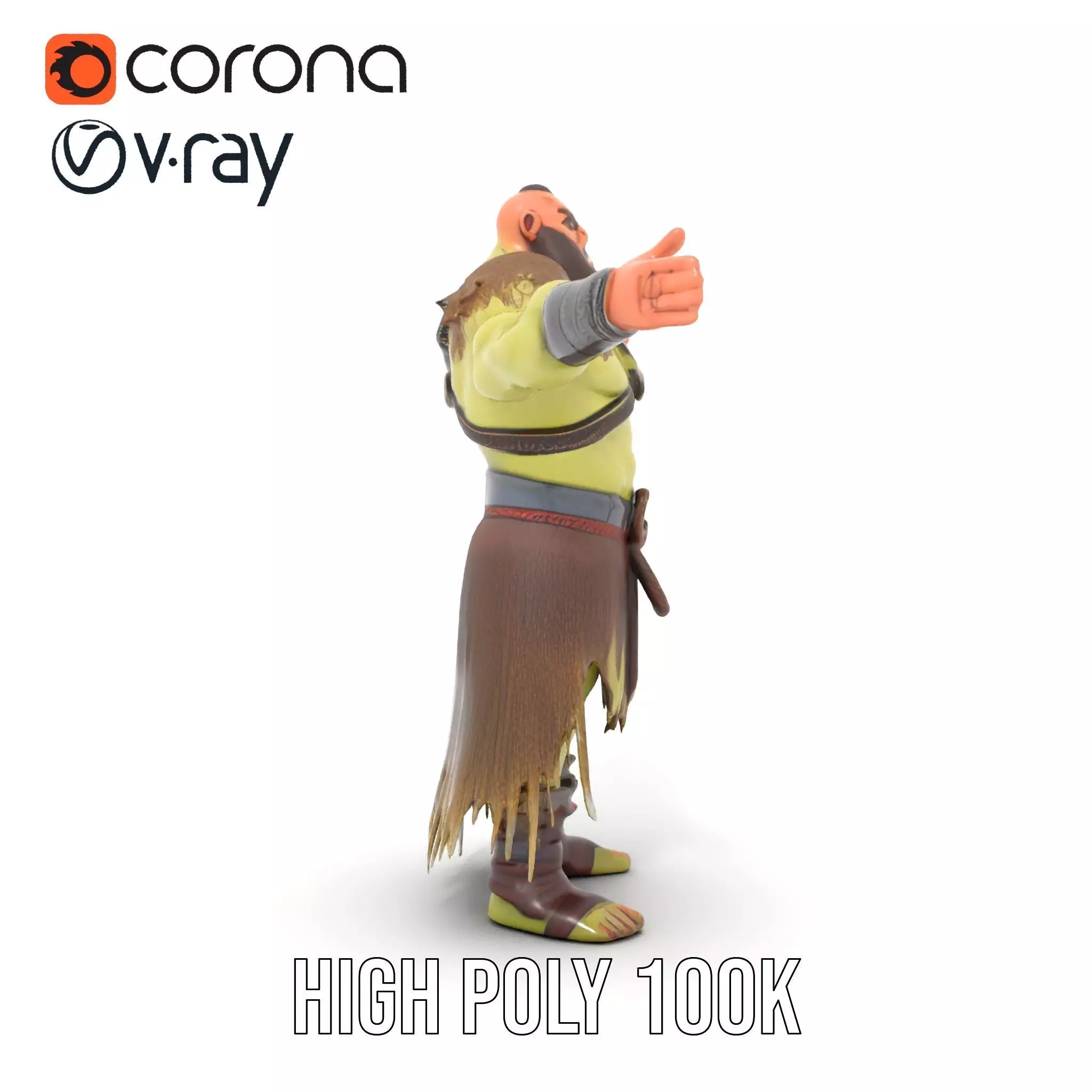 Orc Warrior Fantasy model pack Low-poly 3D model_12
