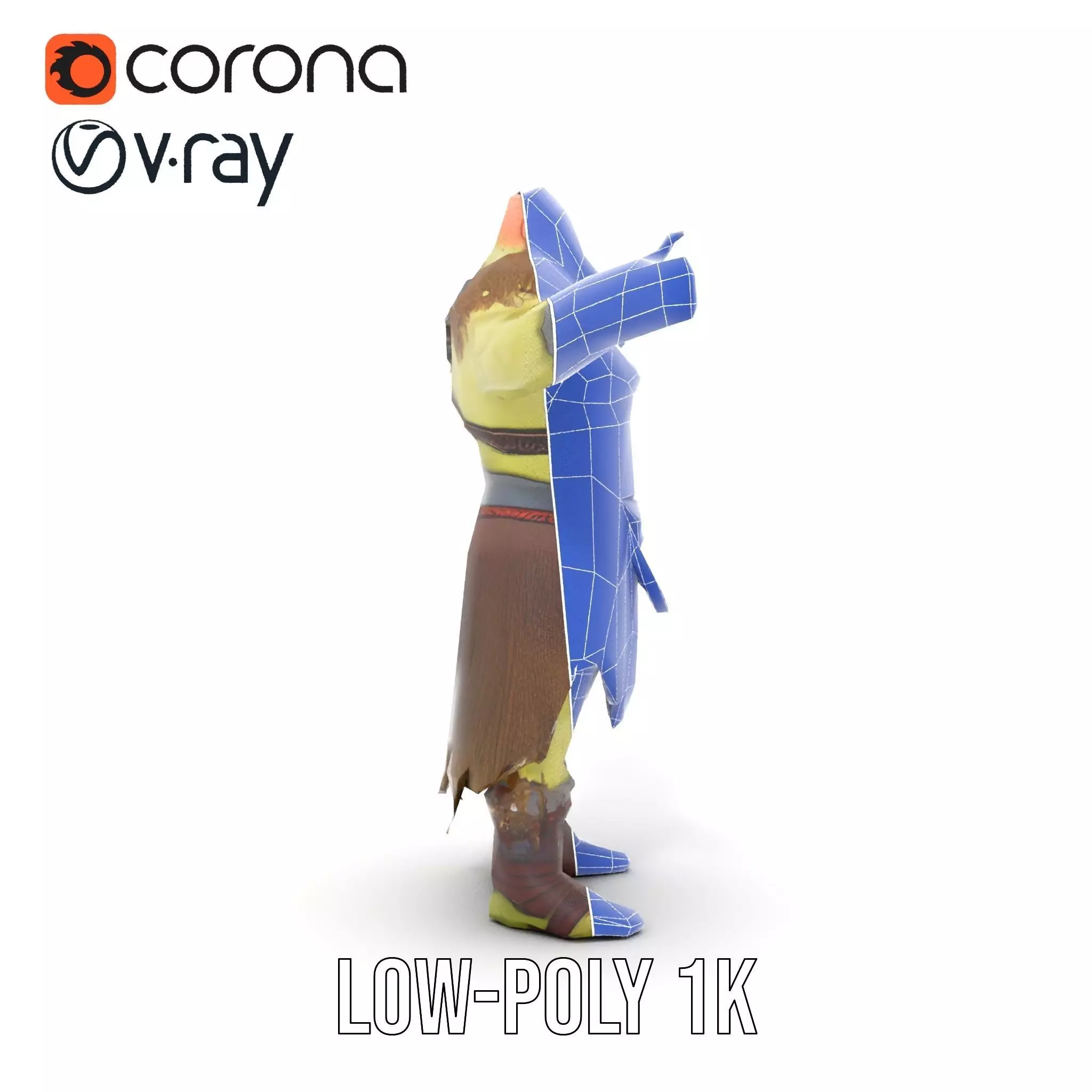 Orc Warrior Fantasy model pack Low-poly 3D model_28