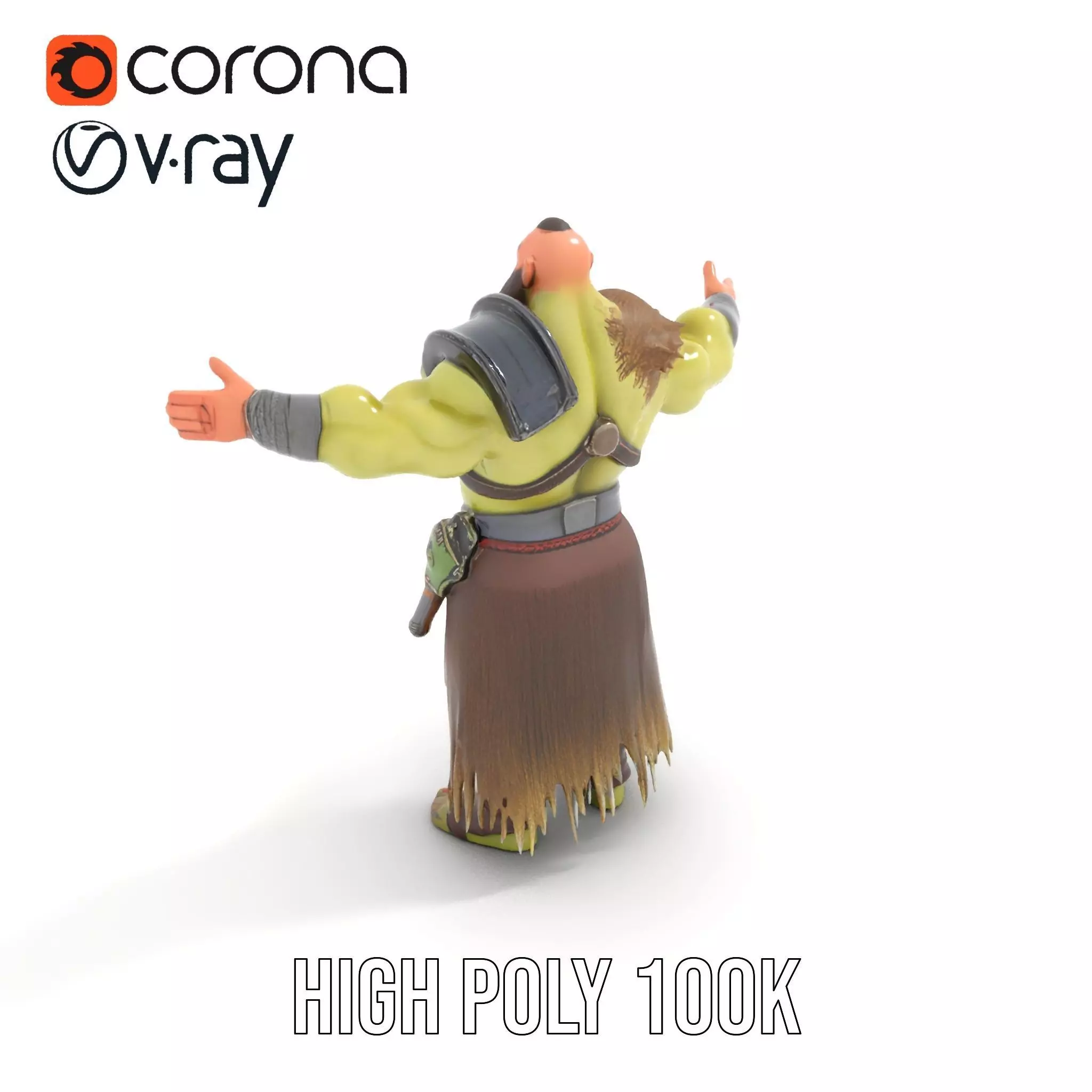 Orc Warrior Fantasy model pack Low-poly 3D model_26