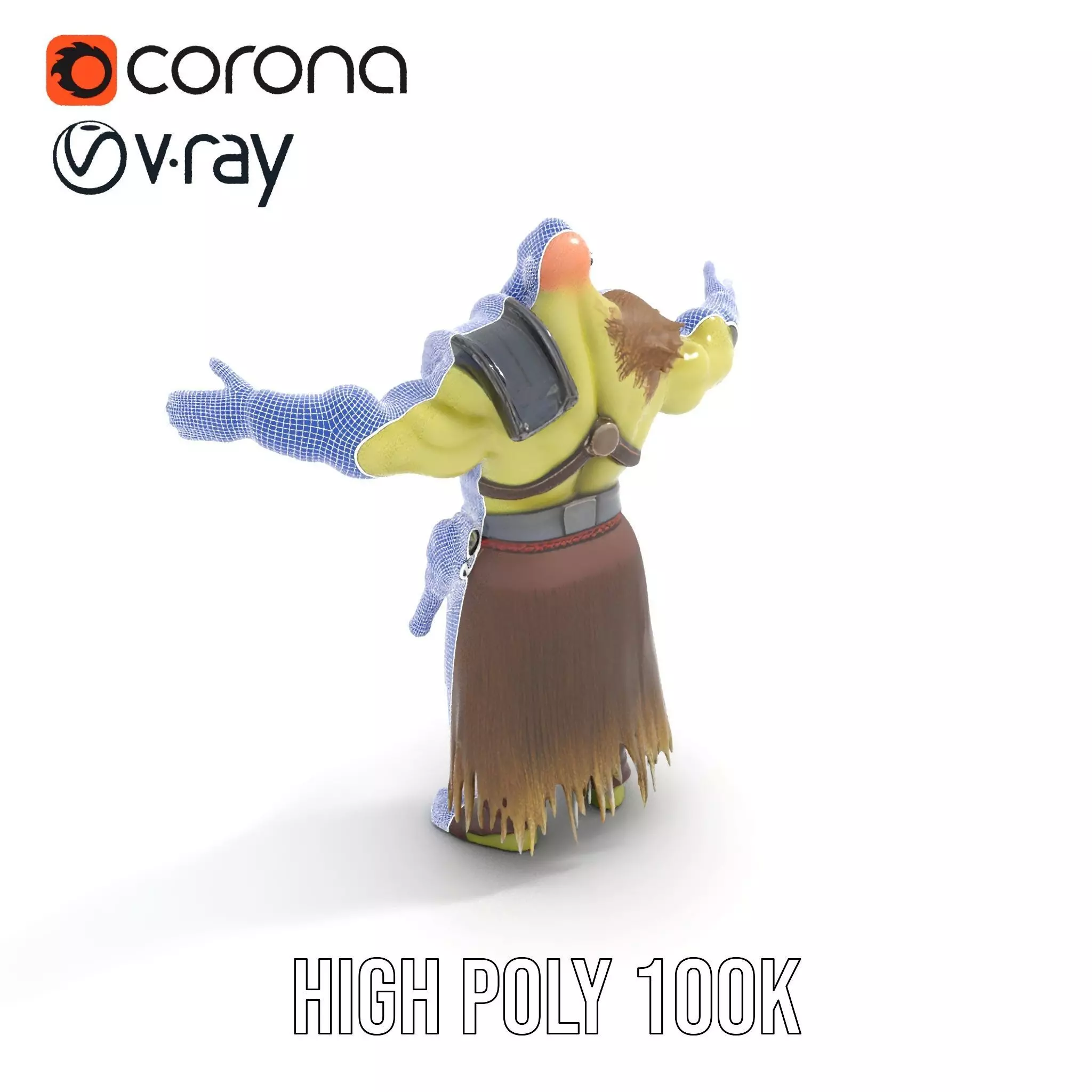 Orc Warrior Fantasy model pack Low-poly 3D model_23