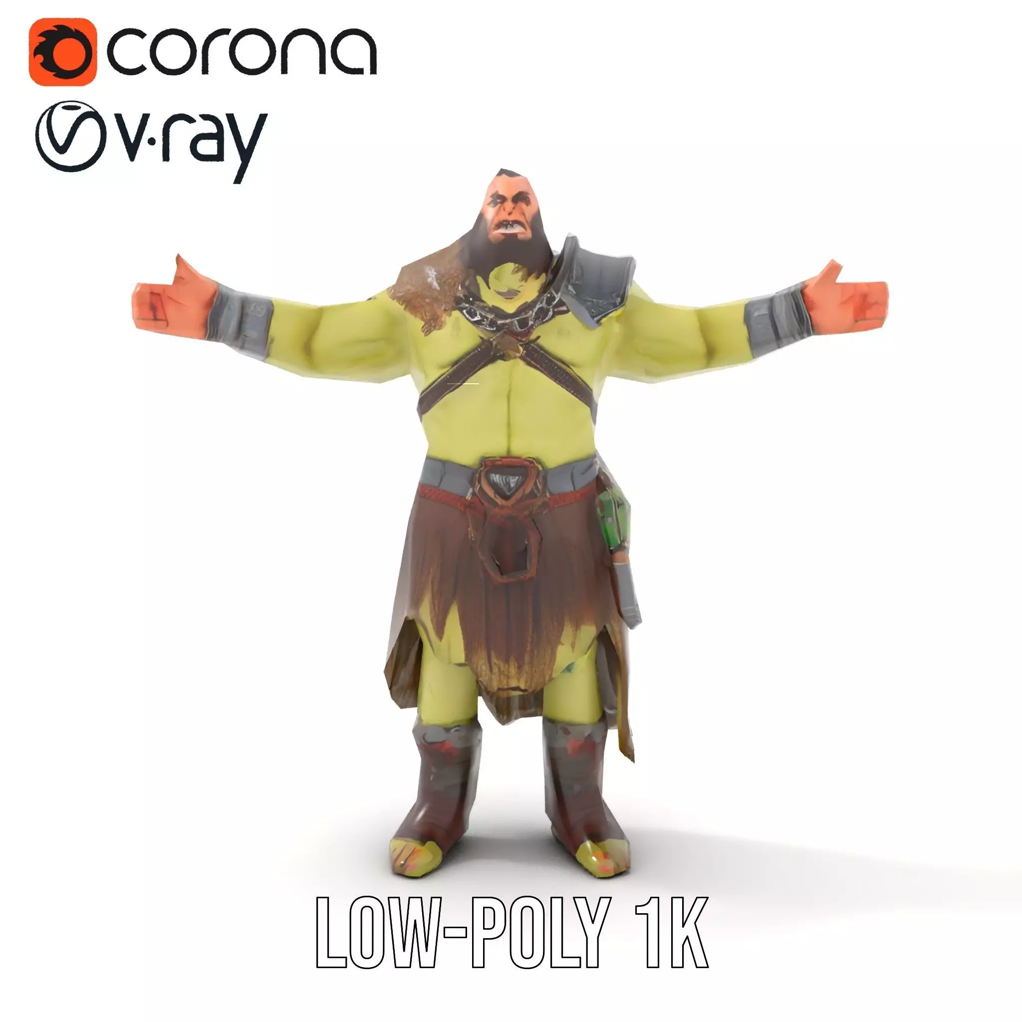 Orc Warrior Fantasy model pack Low-poly 3D model_25