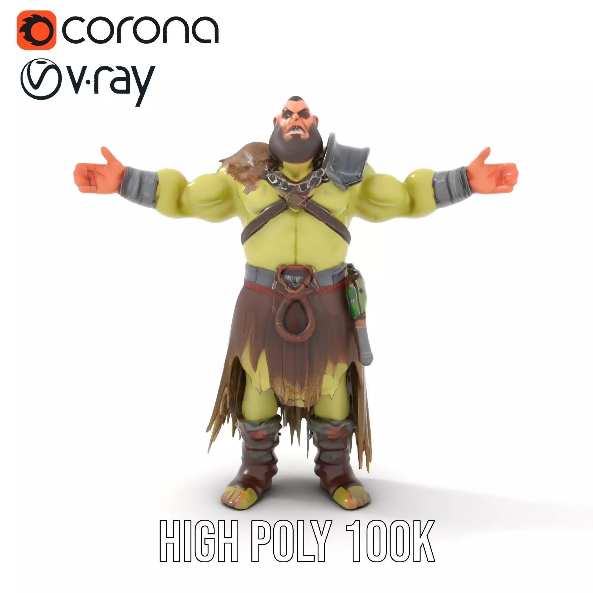 Orc Warrior Fantasy model pack Low-poly 3D model_15