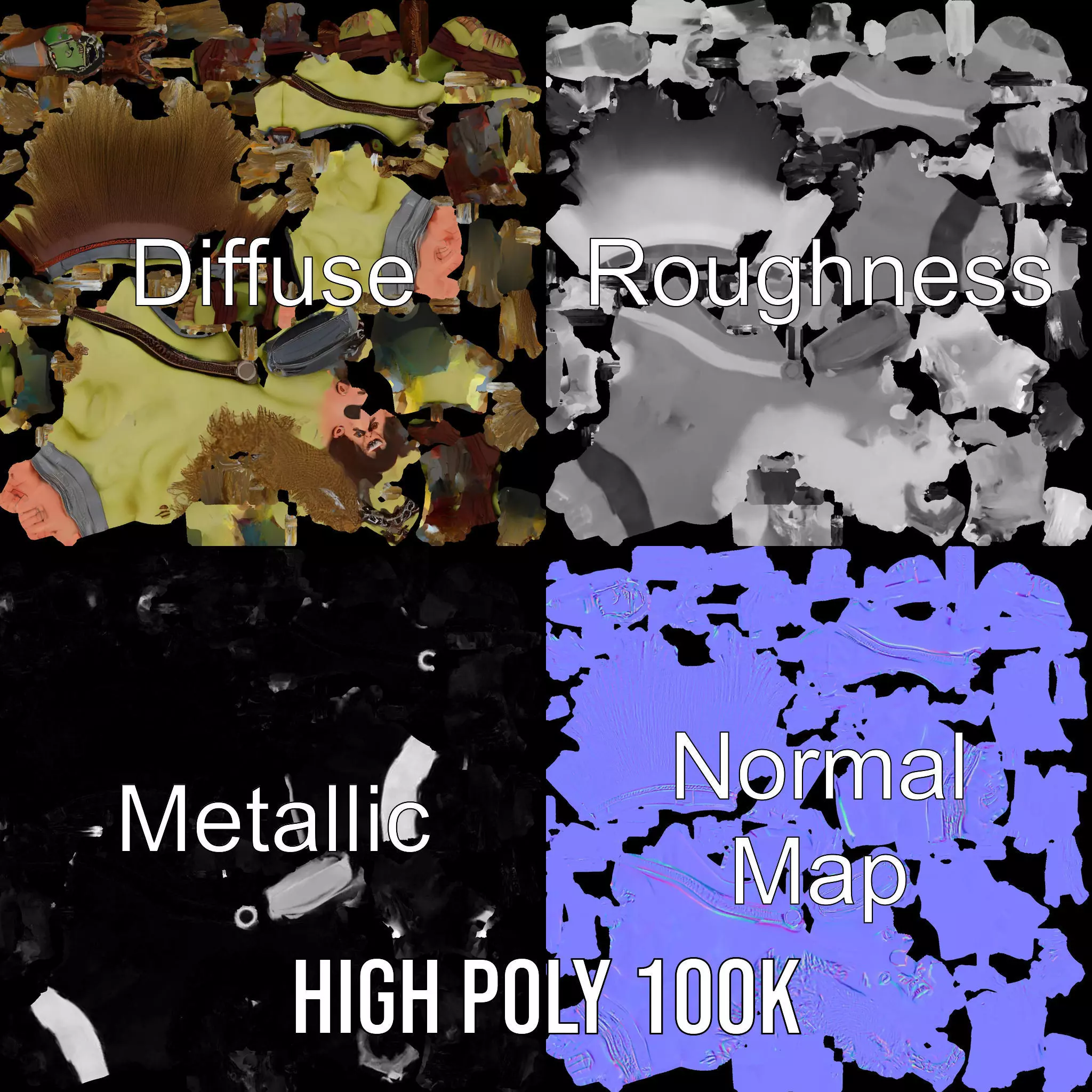 Orc Warrior Fantasy model pack Low-poly 3D model_4