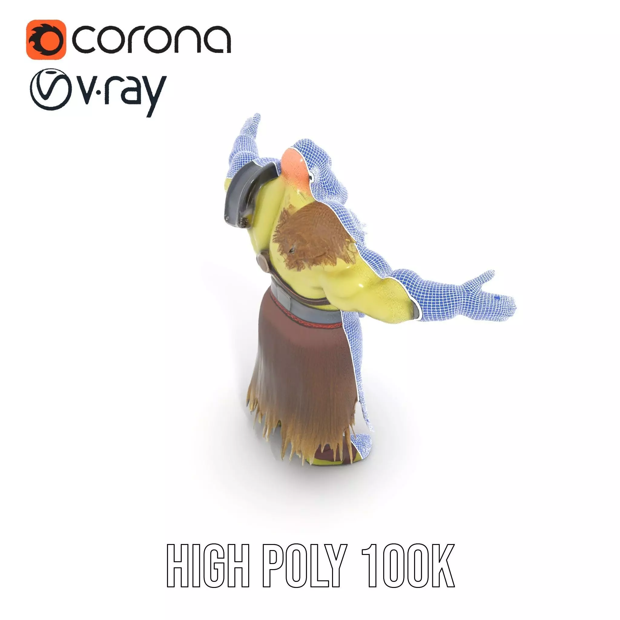 Orc Warrior Fantasy model pack Low-poly 3D model_32