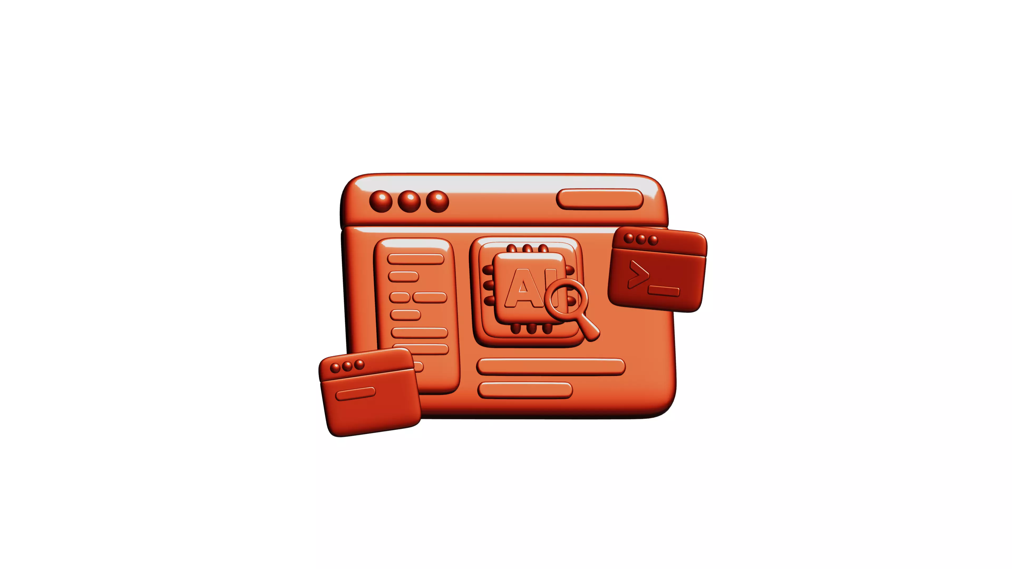 3D Cute Artificial Intelligence Website Illustration Animation 3D model_4