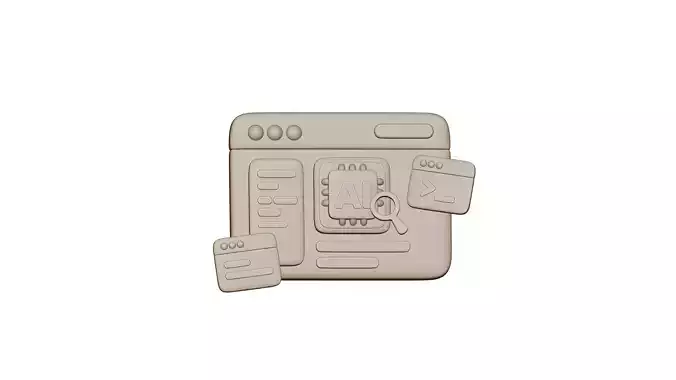 3D Cute Artificial Intelligence Website Illustration Animation