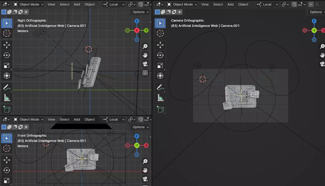 3D Cute Artificial Intelligence Website Illustration Animation 3D model_8
