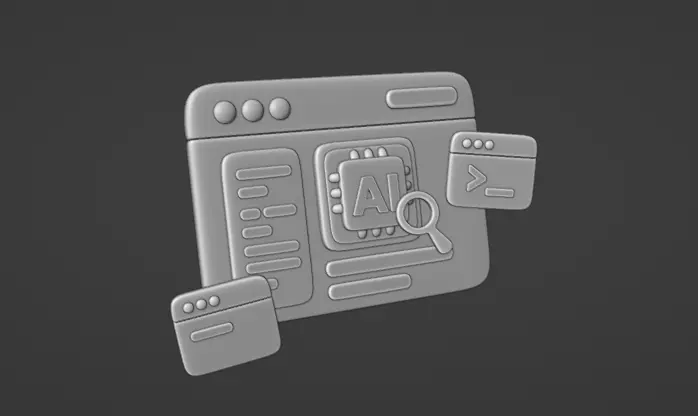 3D Cute Artificial Intelligence Website Illustration Animation 3D model_6