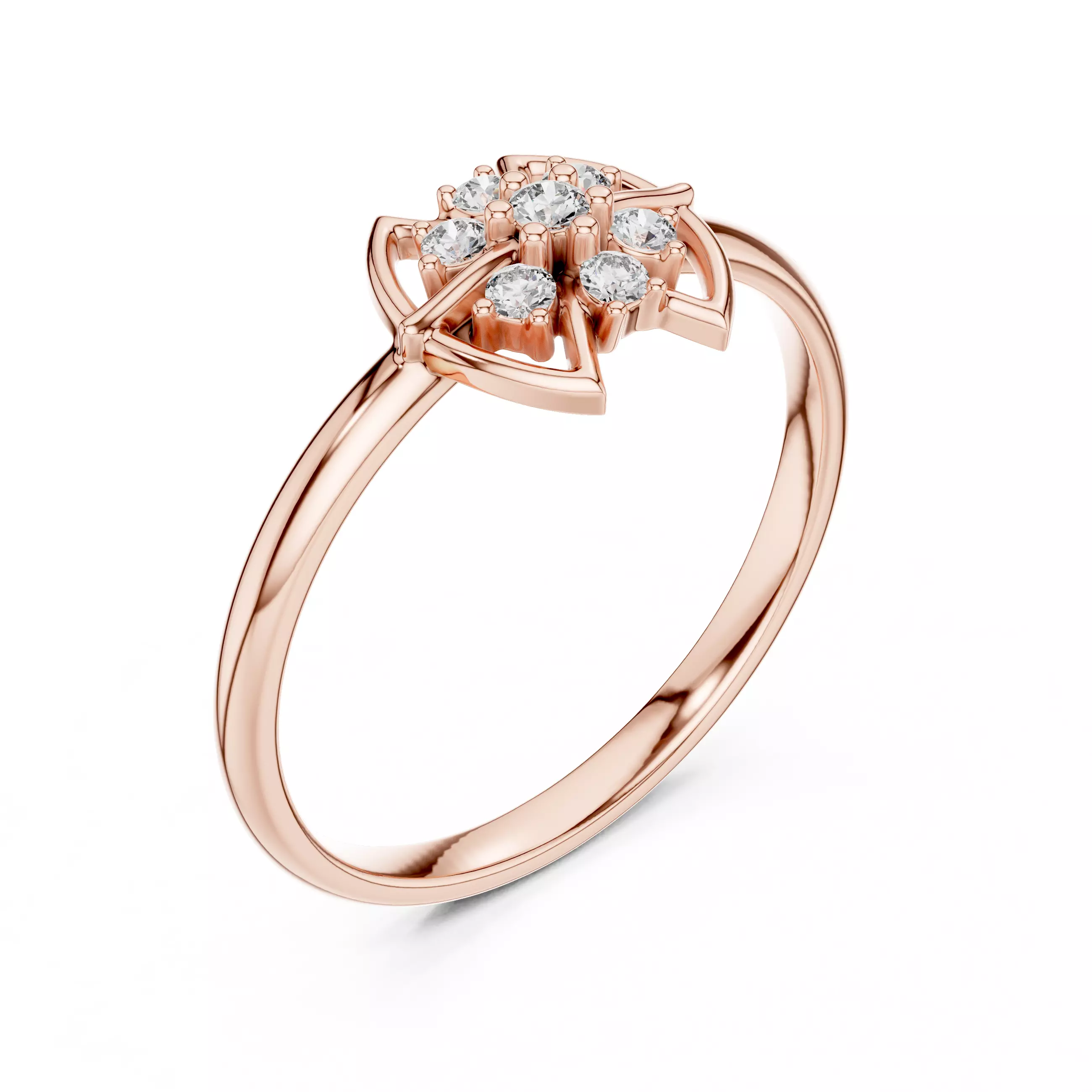 Seven Stone Symmetric Engagement Wedding Ring 3DM STL Video 3D print model_4