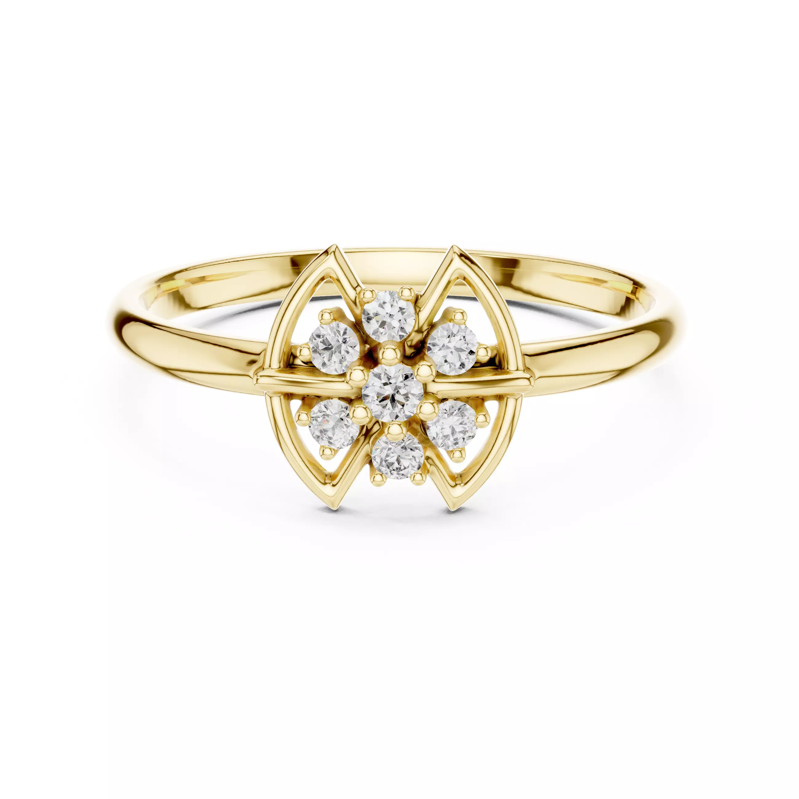 Seven Stone Symmetric Engagement Wedding Ring 3DM STL Video 3D print model_1