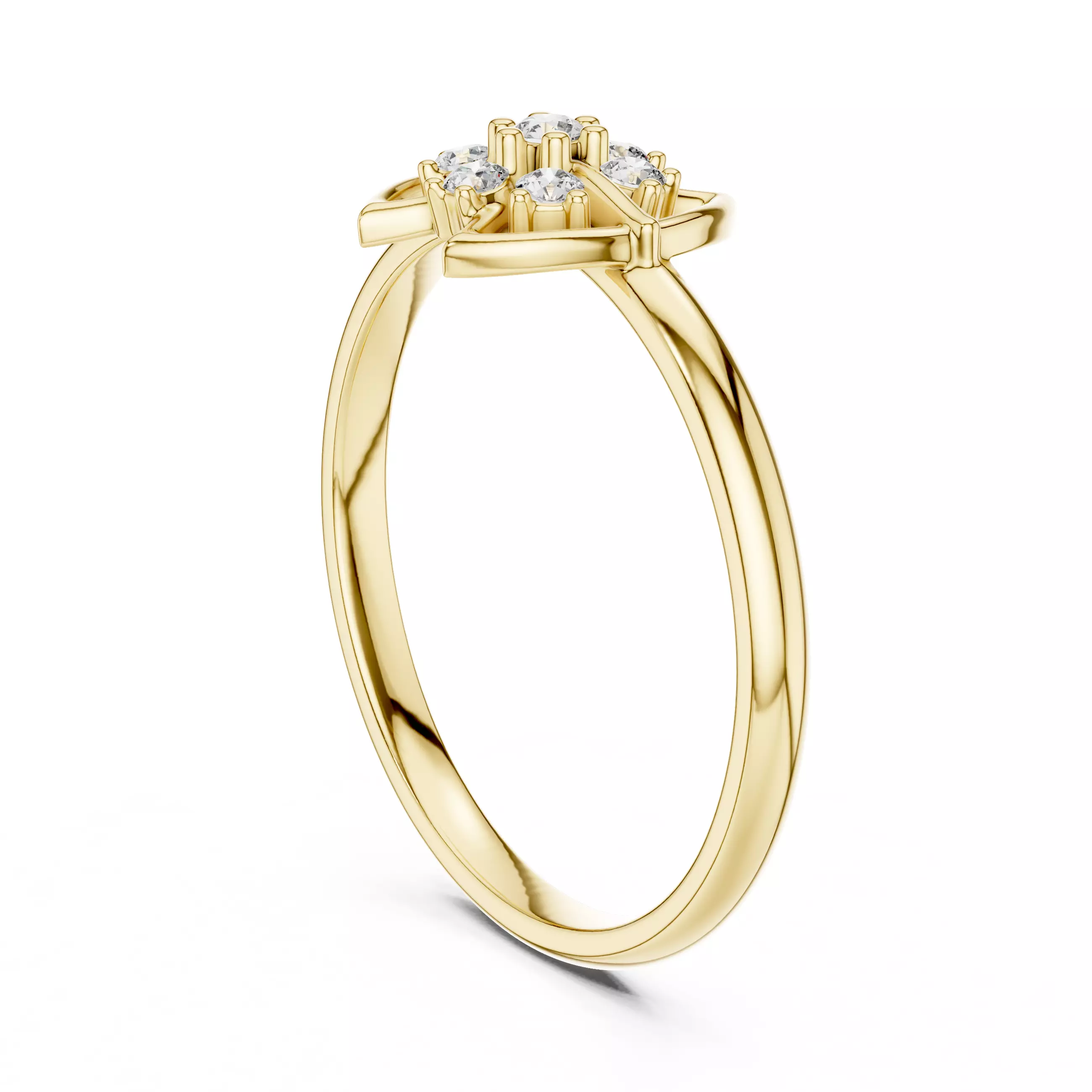 Seven Stone Symmetric Engagement Wedding Ring 3DM STL Video 3D print model_6