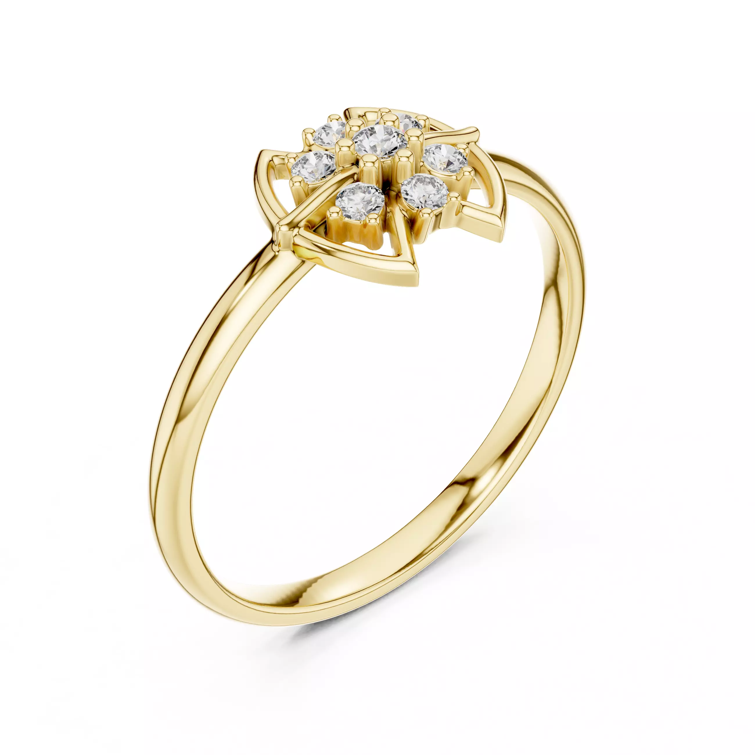 Seven Stone Symmetric Engagement Wedding Ring 3DM STL Video 3D print model_7