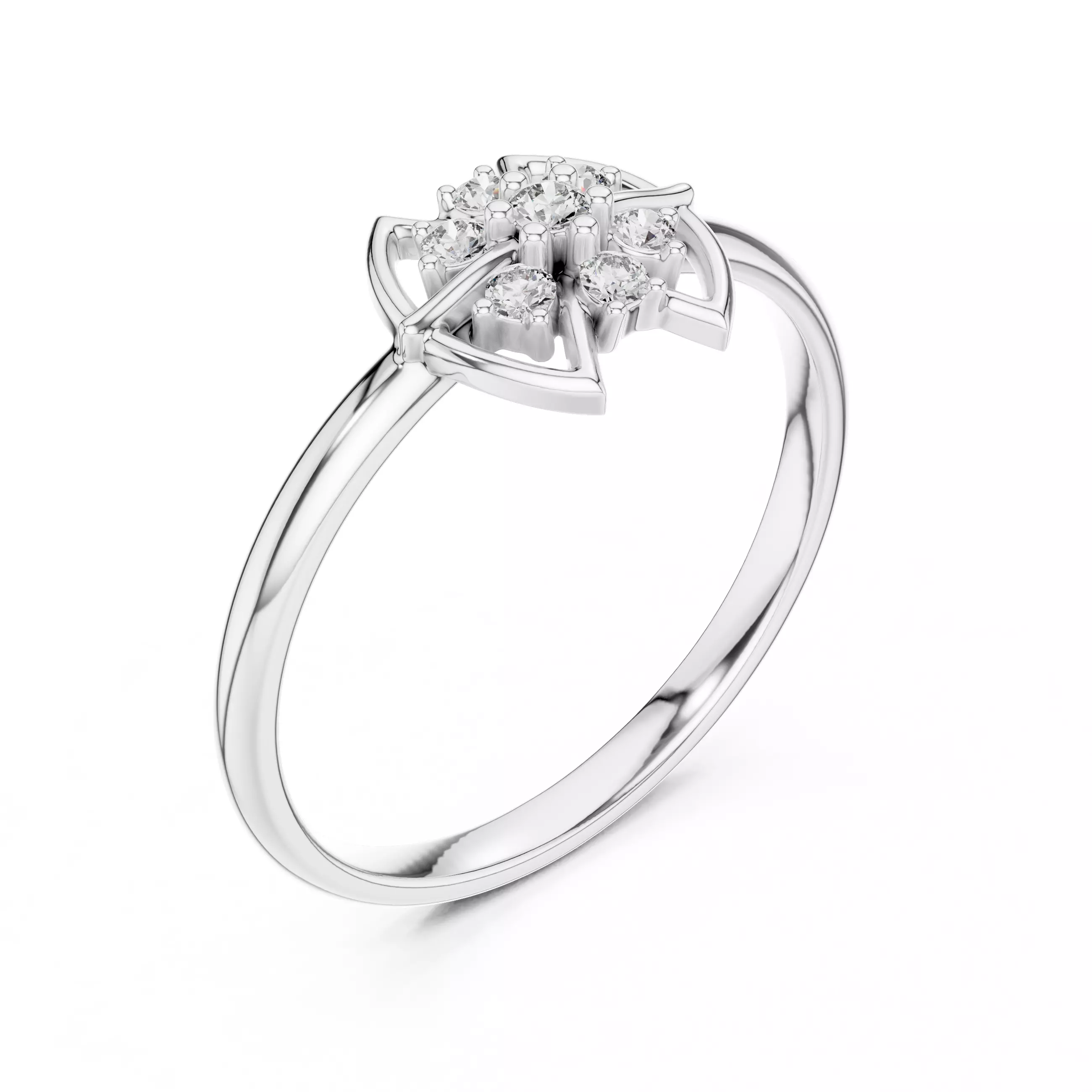 Seven Stone Symmetric Engagement Wedding Ring 3DM STL Video 3D print model_10