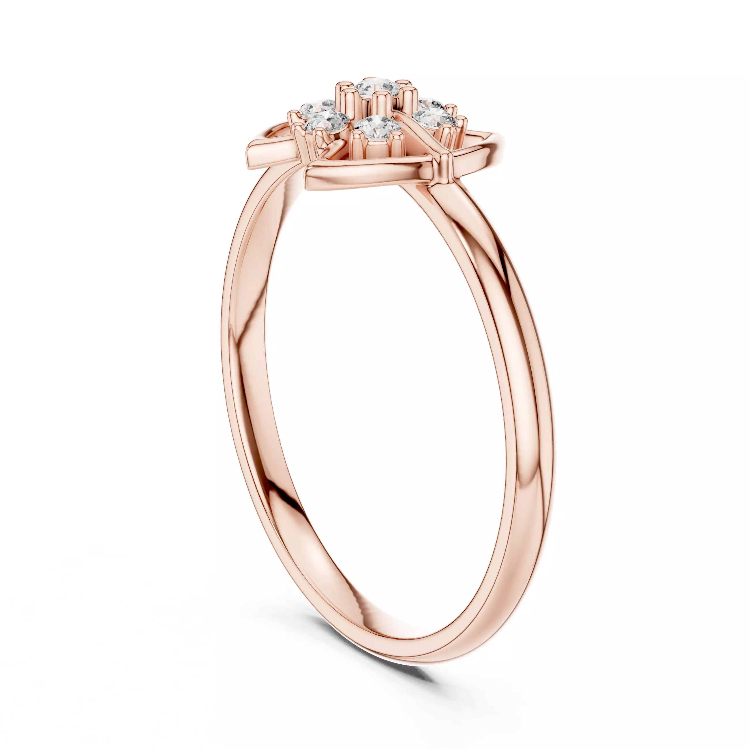 Seven Stone Symmetric Engagement Wedding Ring 3DM STL Video 3D print model_3