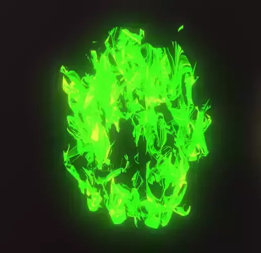 GREEN Flames shapekeys  Fbx Animated