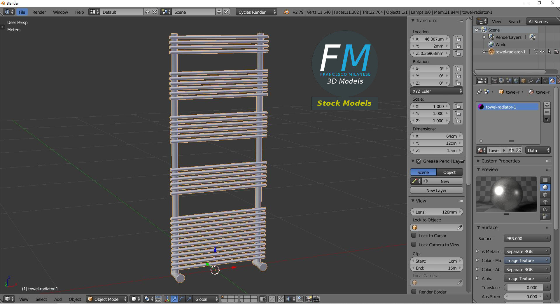 Towel radiator 1 3D model_9