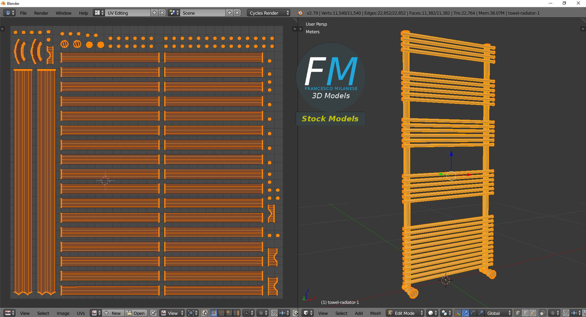 Towel radiator 1 3D model_10