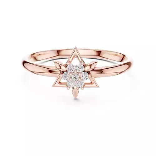 Round Diamond Tringle Shape Engagement Ring 3DM STL Video