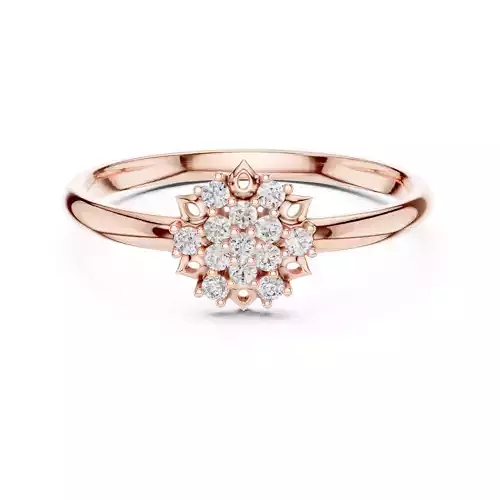 Round Cut Cluster Halo Diamond Engagement Ring 3DM STL Video