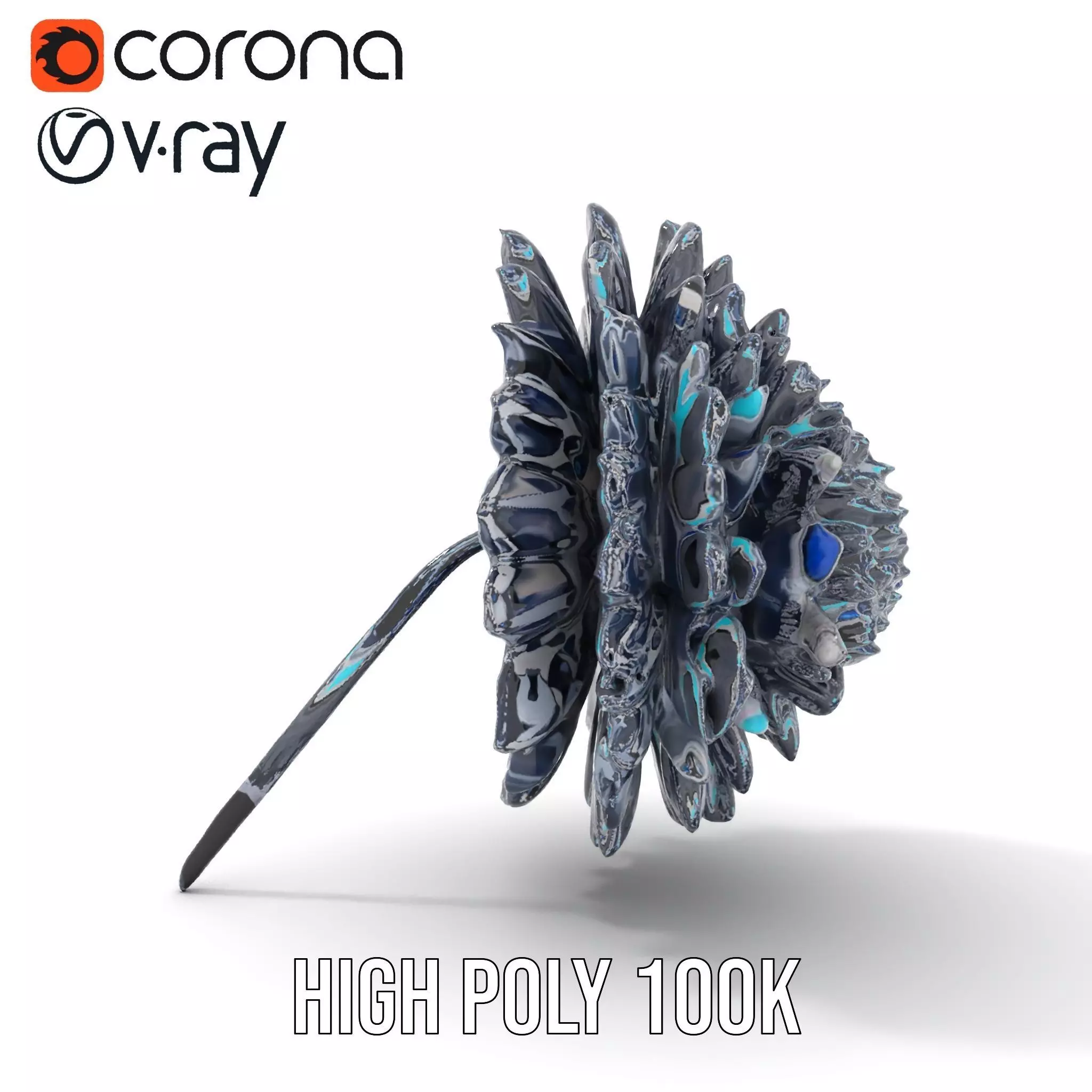 Futuristic AllTerrain Tire model pack Low-poly 3D model_26