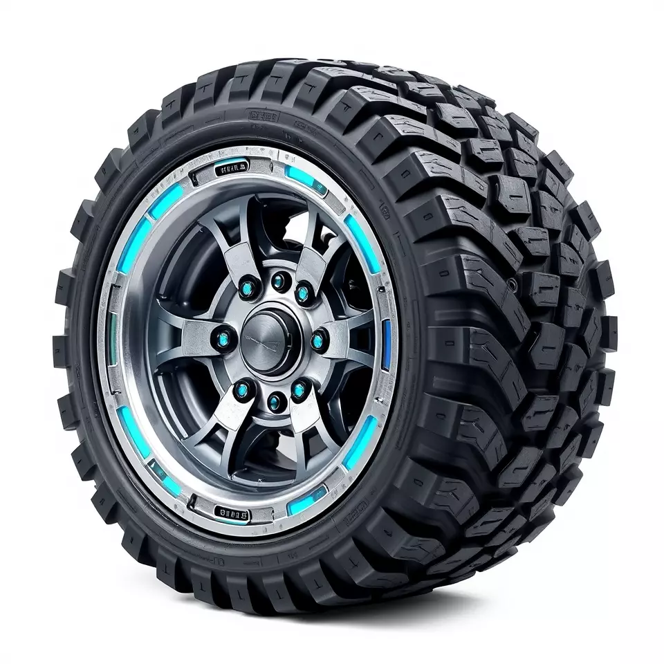 Futuristic AllTerrain Tire model pack Low-poly 3D model_3