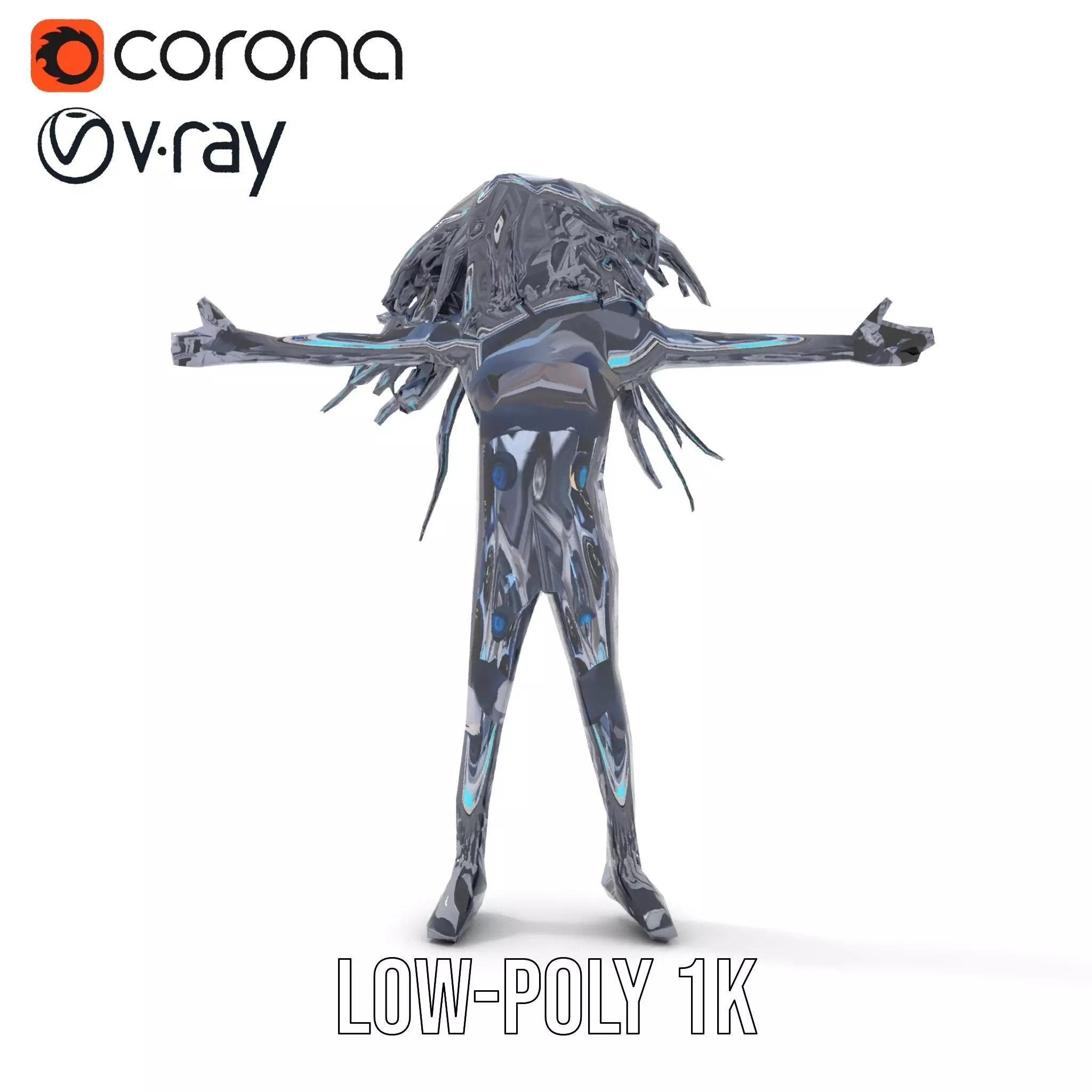 Futuristic AllTerrain Tire model pack Low-poly 3D model_9