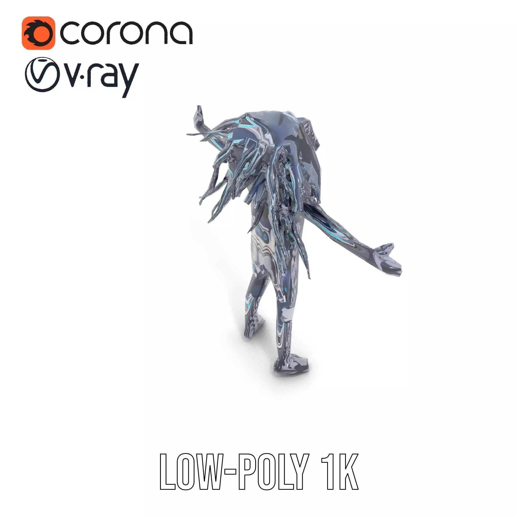 Futuristic AllTerrain Tire model pack Low-poly 3D model_25