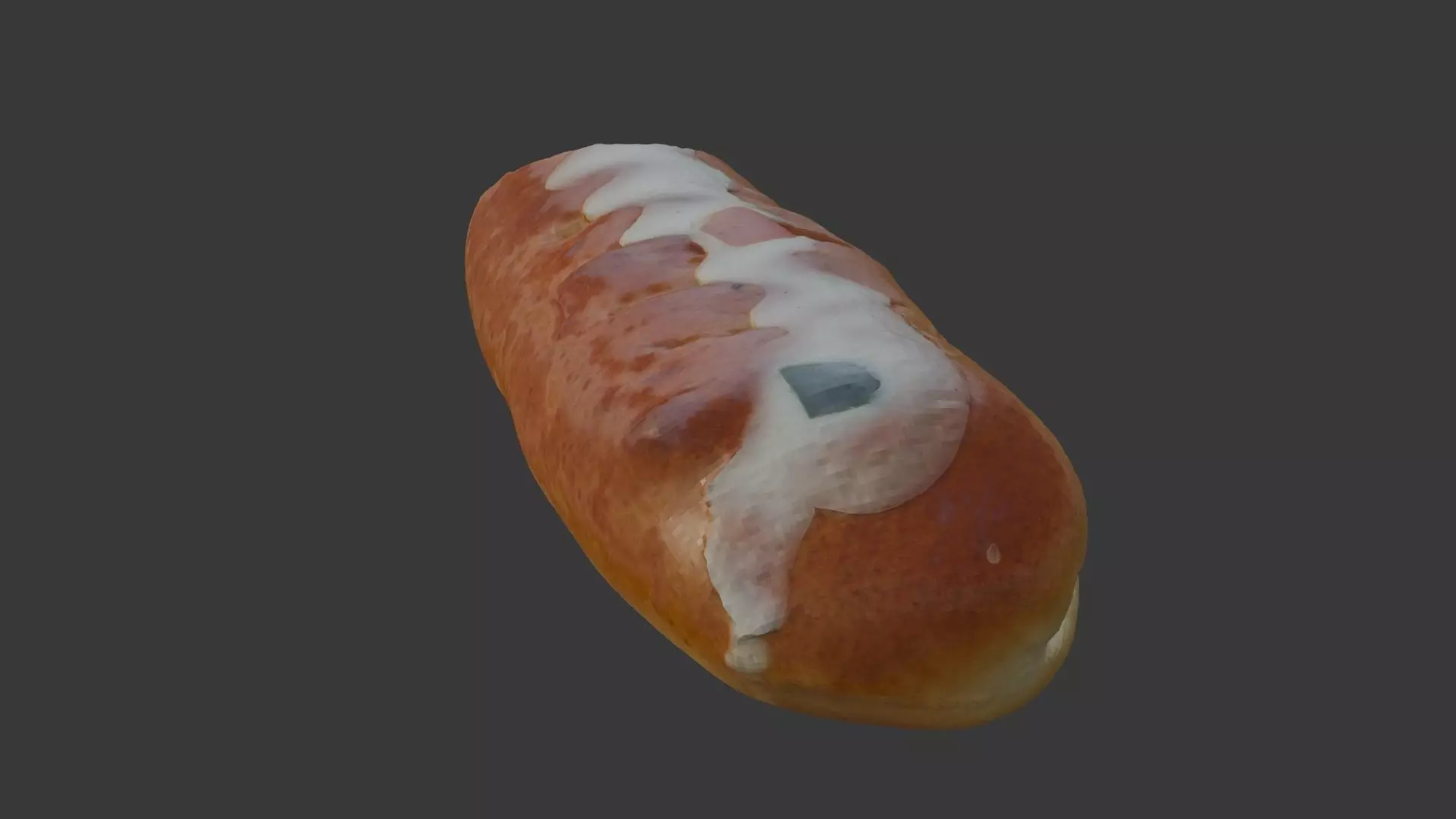 Scanned Bitten Sausage Roll Low-poly 3D model_4