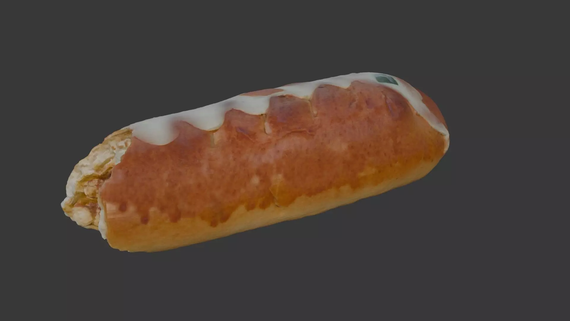 Scanned Bitten Sausage Roll Low-poly 3D model_5
