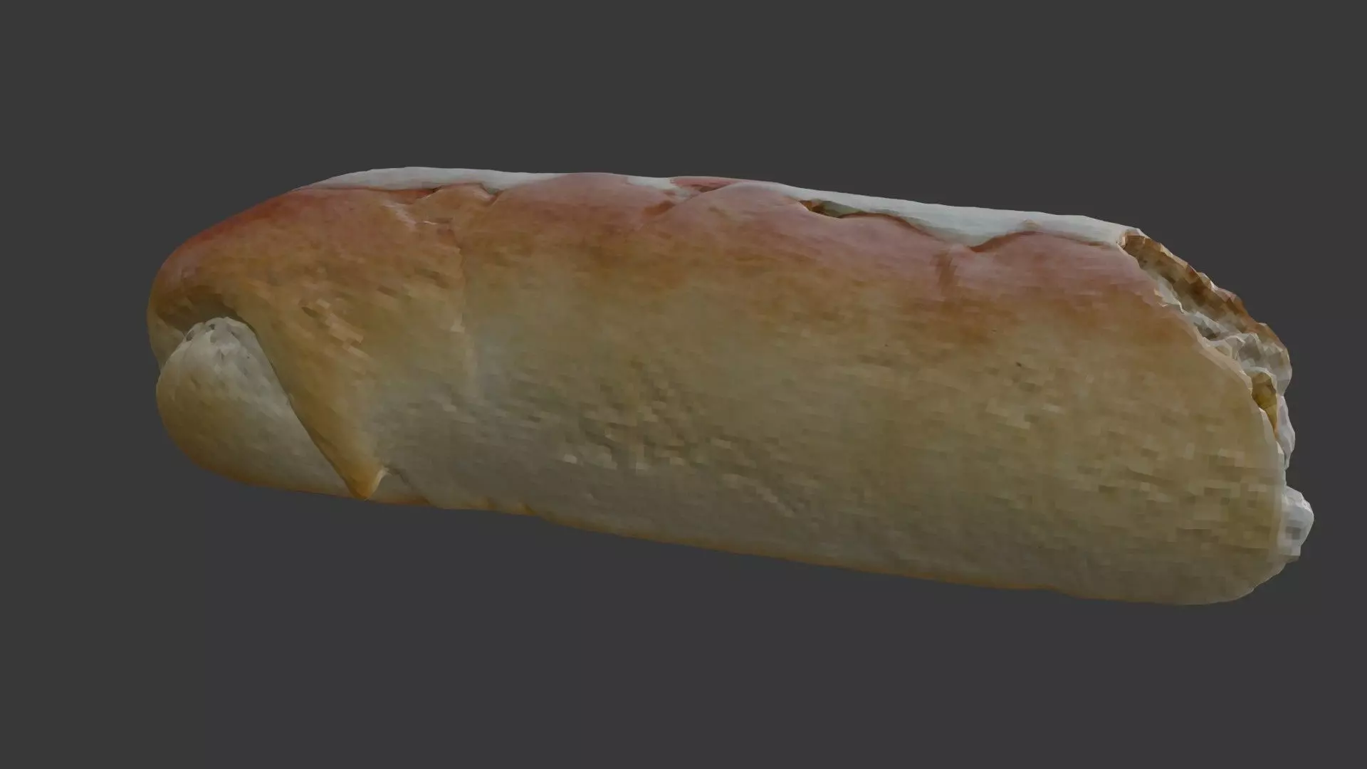 Scanned Bitten Sausage Roll Low-poly 3D model_3
