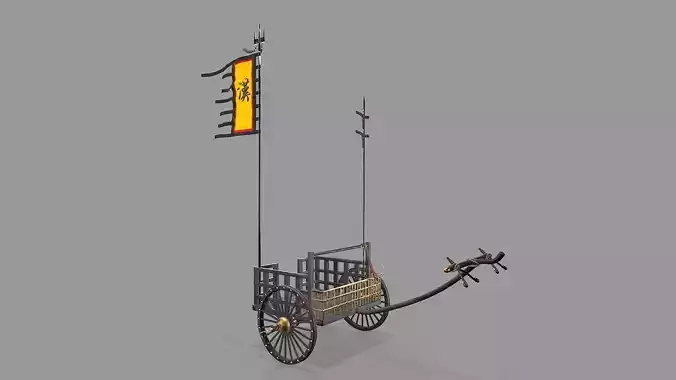 Chariot Fire Cart - Fire Cart Low-poly 3D model