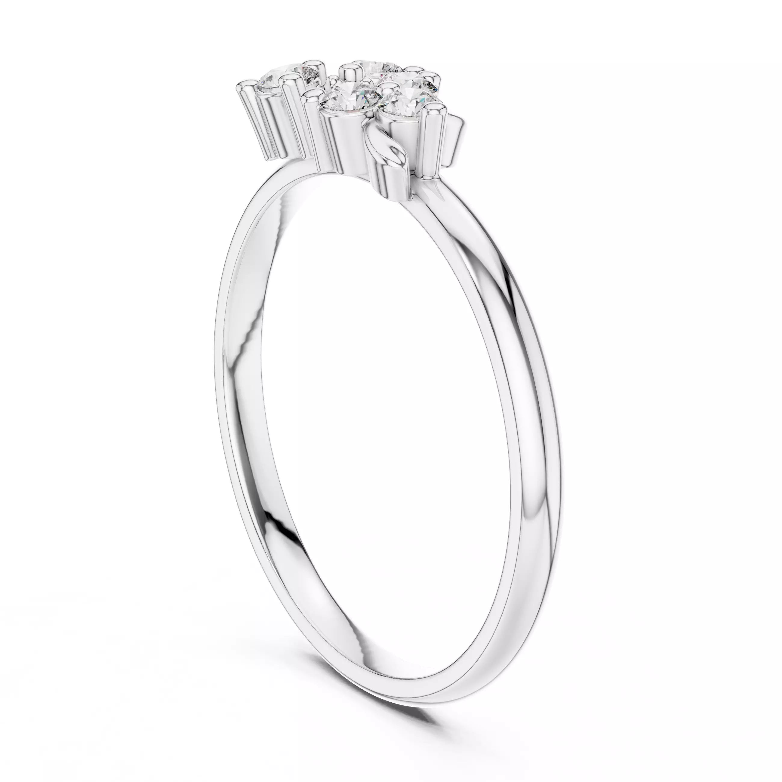 Delicate Design Five Stone Round Cut Wedding Ring 3DM STL Video 3D print model_9