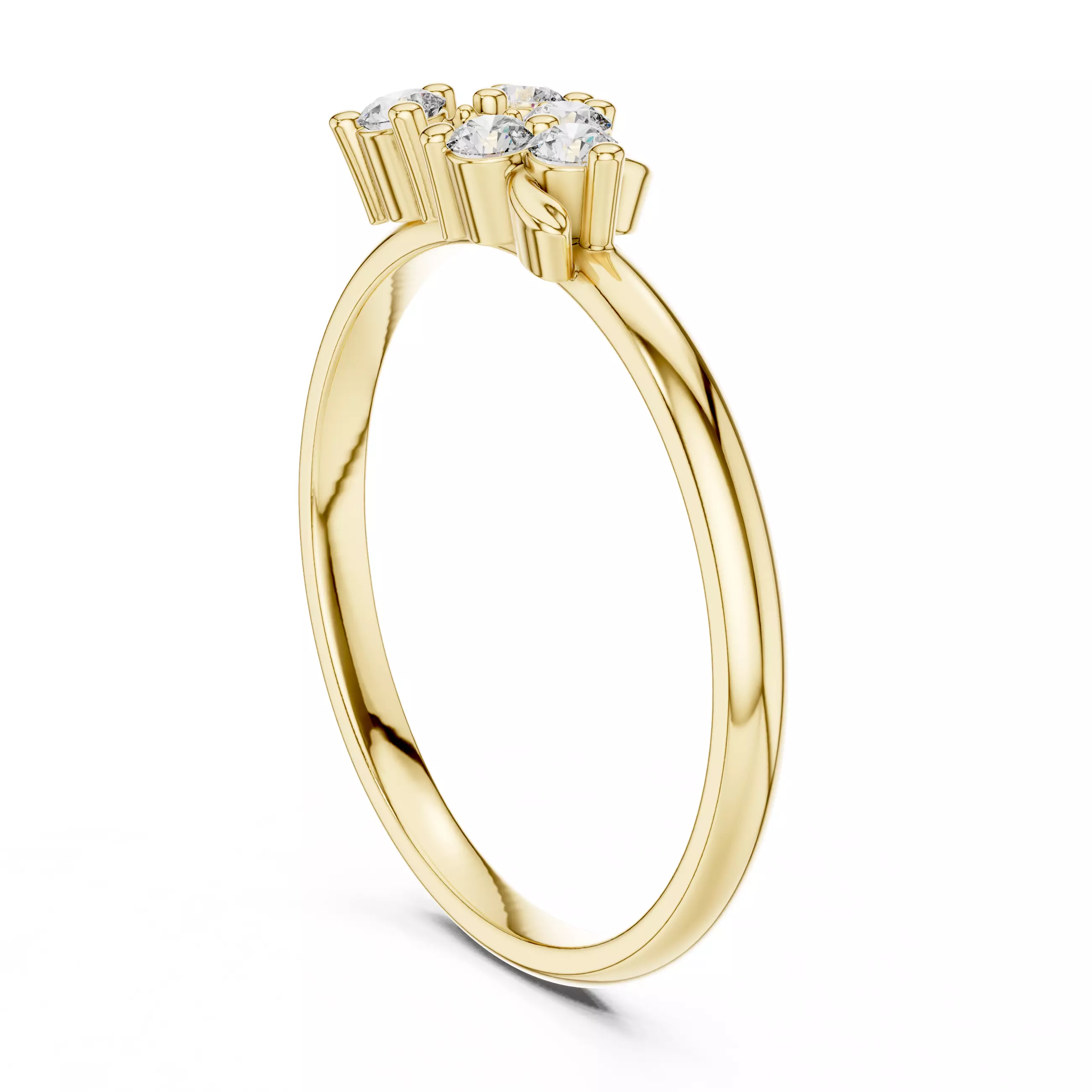 Delicate Design Five Stone Round Cut Wedding Ring 3DM STL Video 3D print model_6