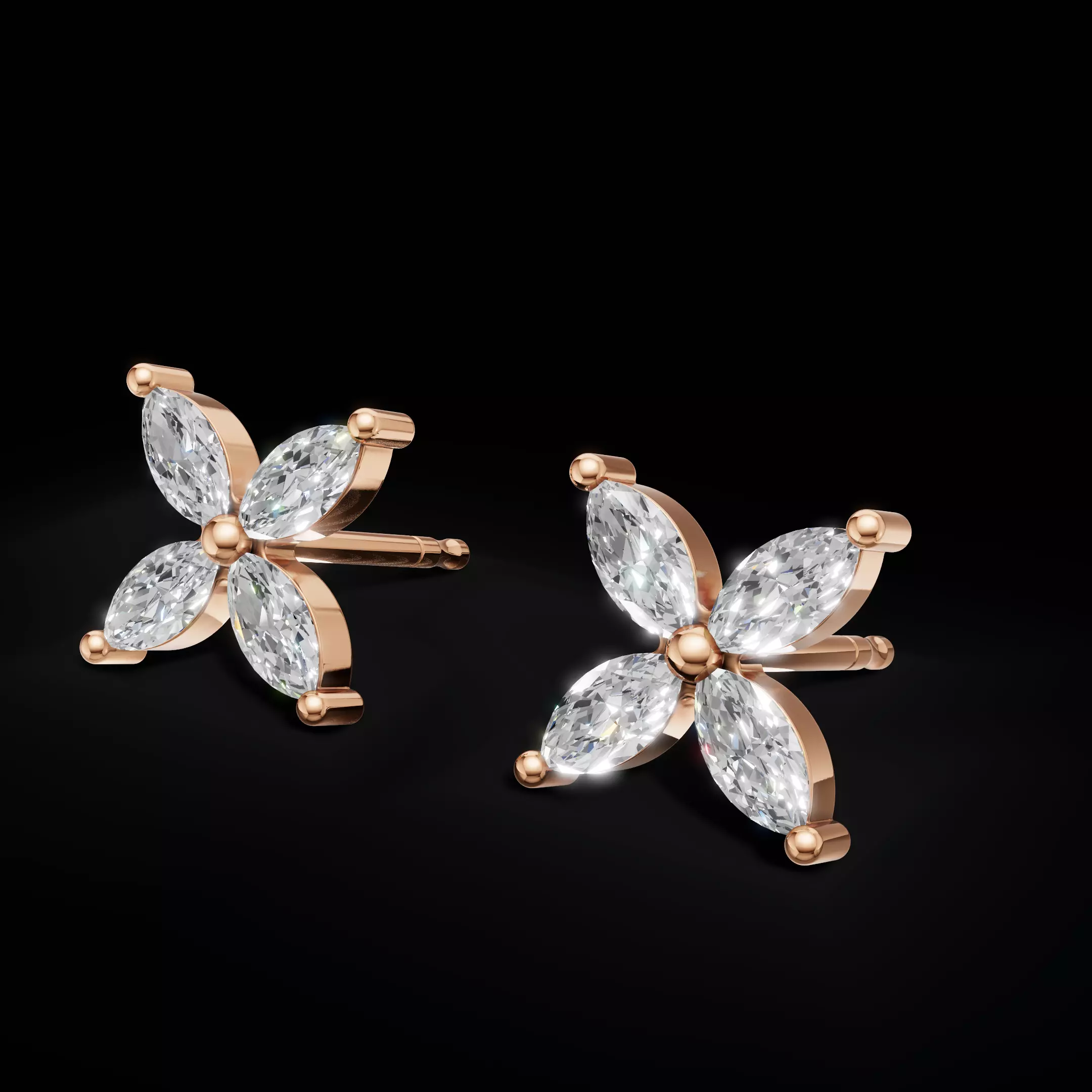 Elegant Diamond Earrings 3D CAD Model for Printing 3D print model_13